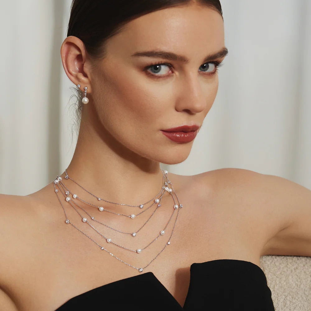 Srebrny Komplet Biżuterii Z Perłami Miss Dainty - zdjęcie 3