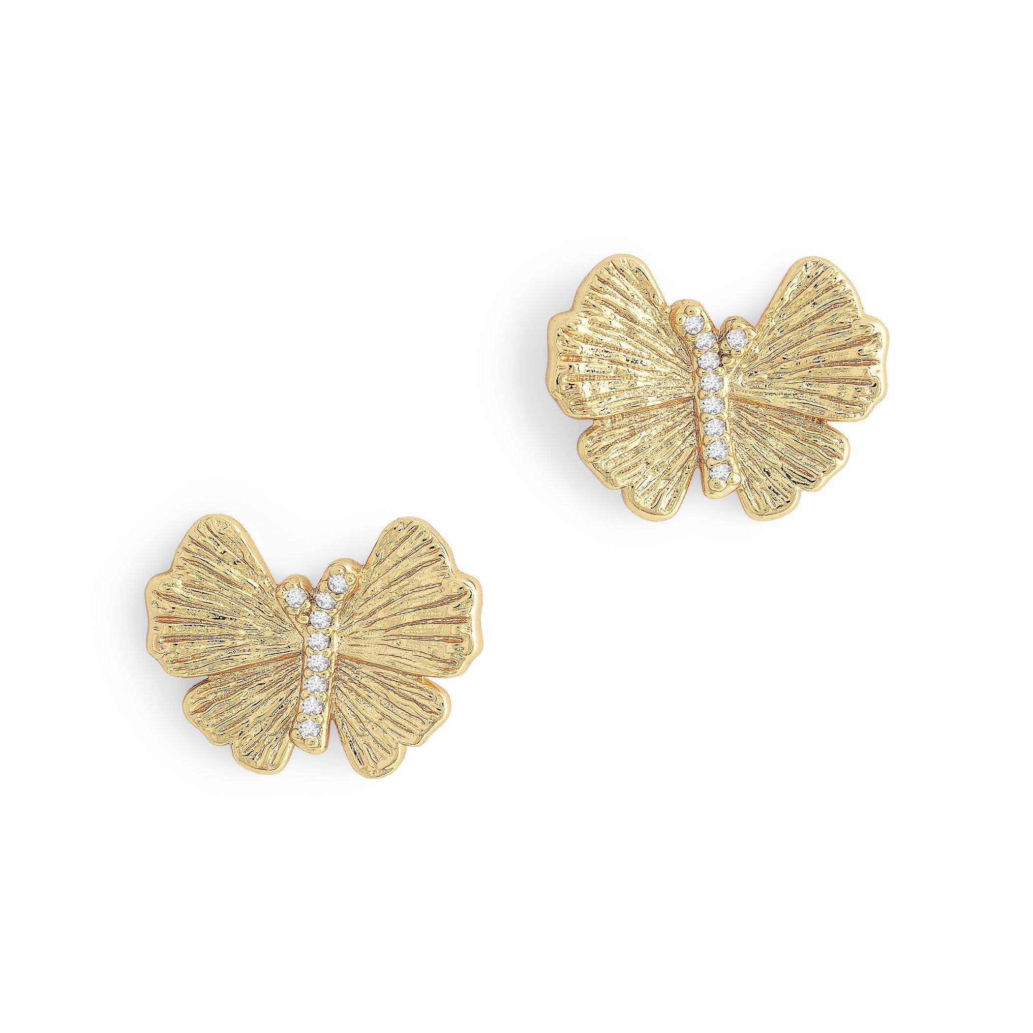 Złote Kolczyki Sztyfty Butterfly Ginkgo | Anabel Aram | Vivagem