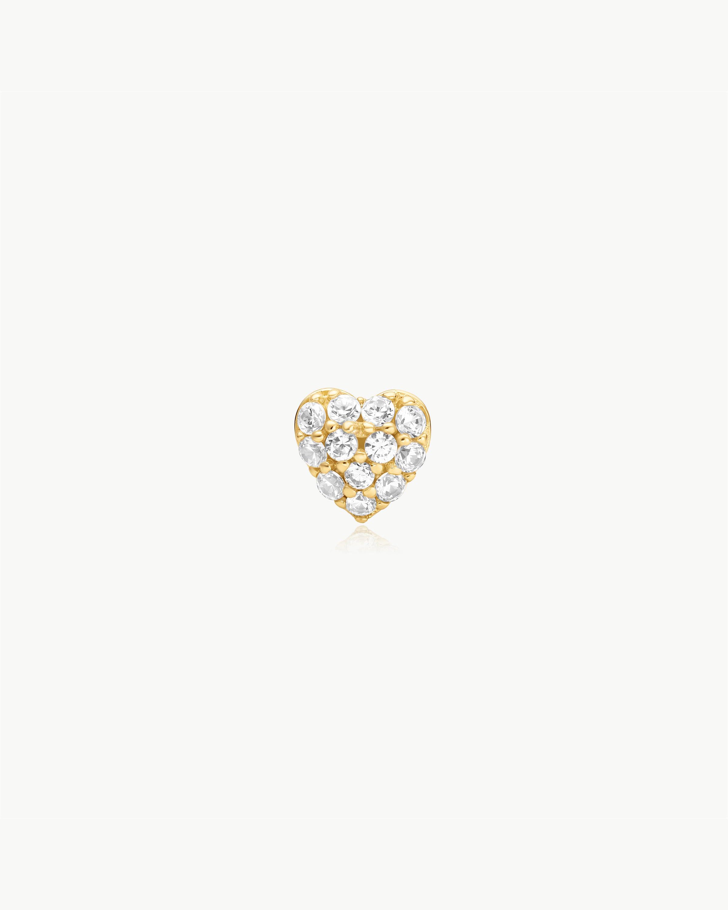 Złoty Kolczyk Piercing Serce Pavé | Ania Haie Ear Edit | Vivagem - zdjęcie 3