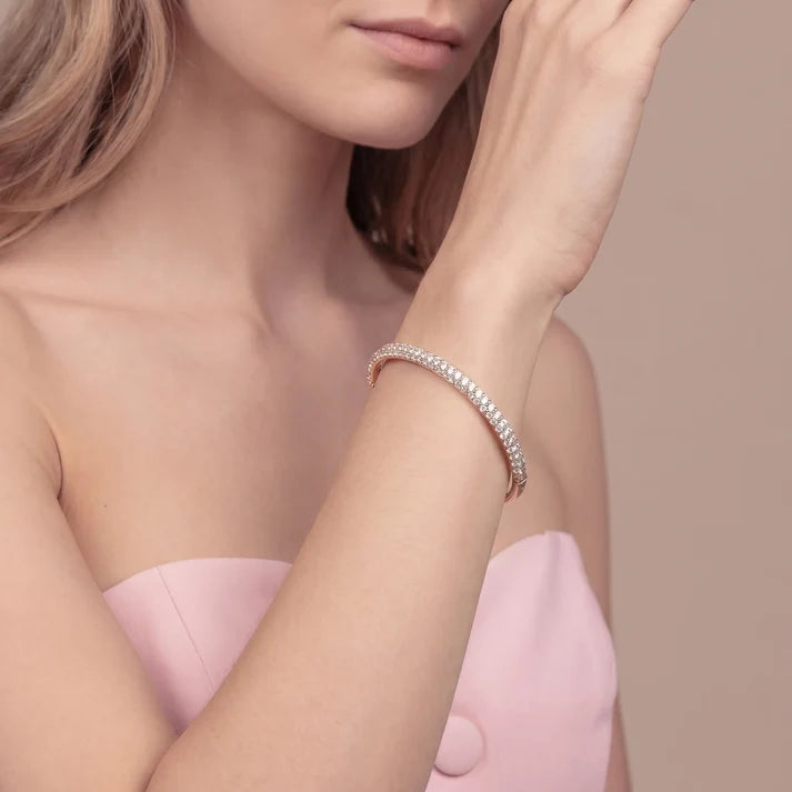 Sztywna Bransoletka Pozłacana z Cyrkoniami Bronzallure - zdjęcie 2