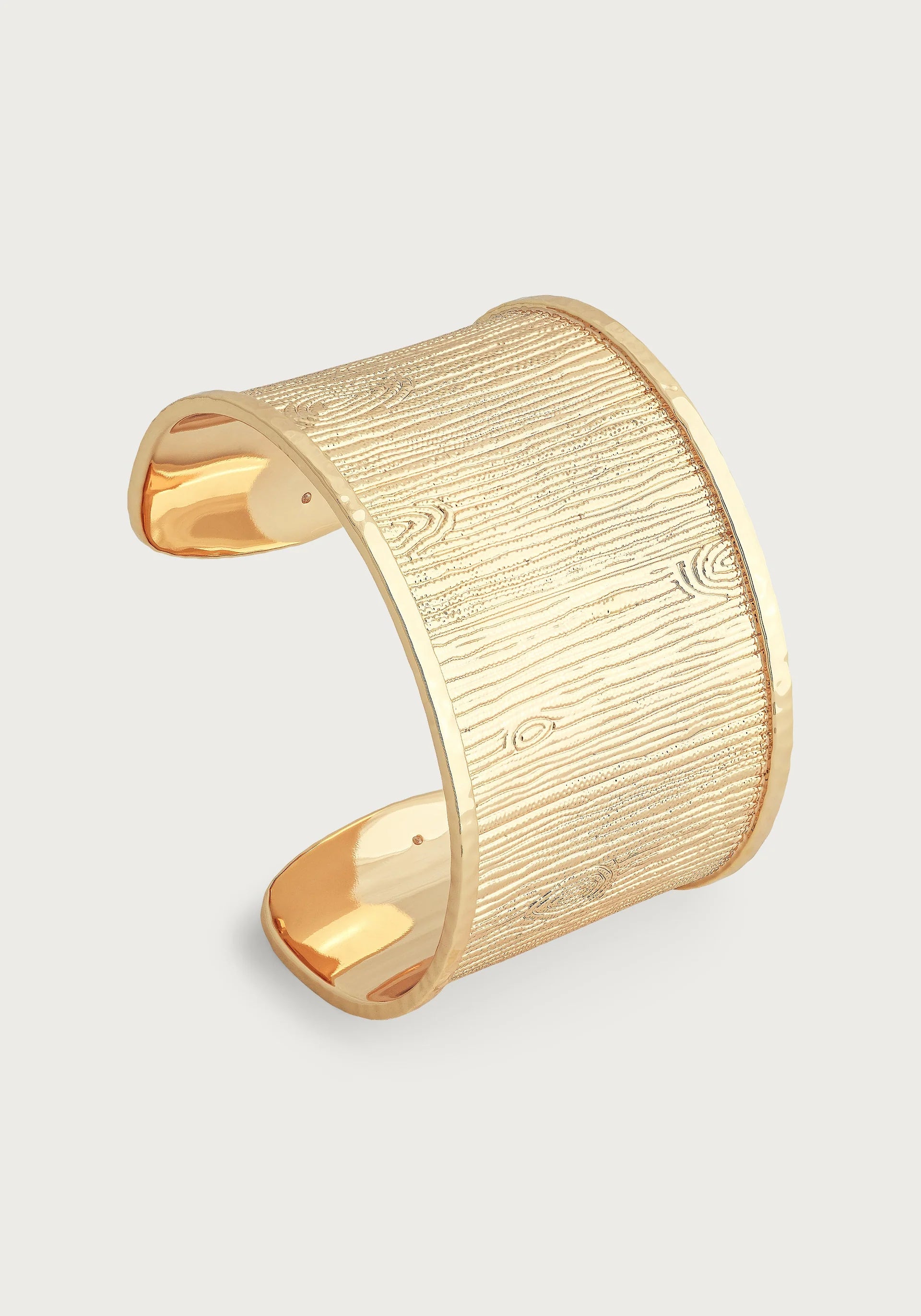 Pozłacana Sztywna Bransoleta Otwarta Kora Drzewa