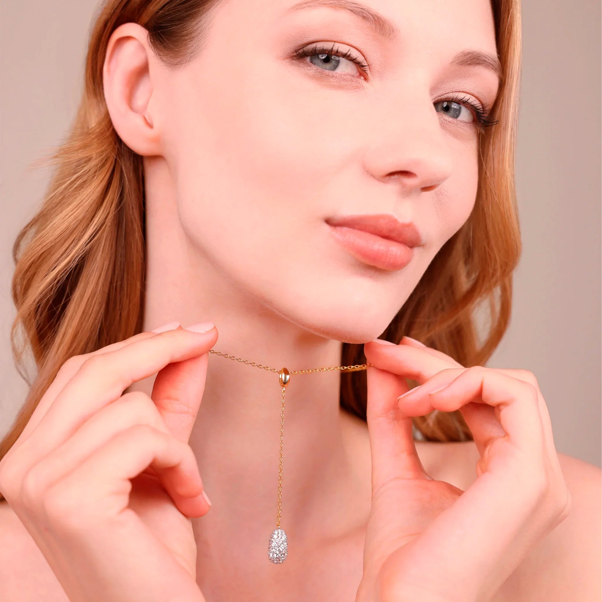 Naszyjnik Krawatka Złota z Cyrkoniami | Żółte Złoto Hipoalergiczny | Vivagem