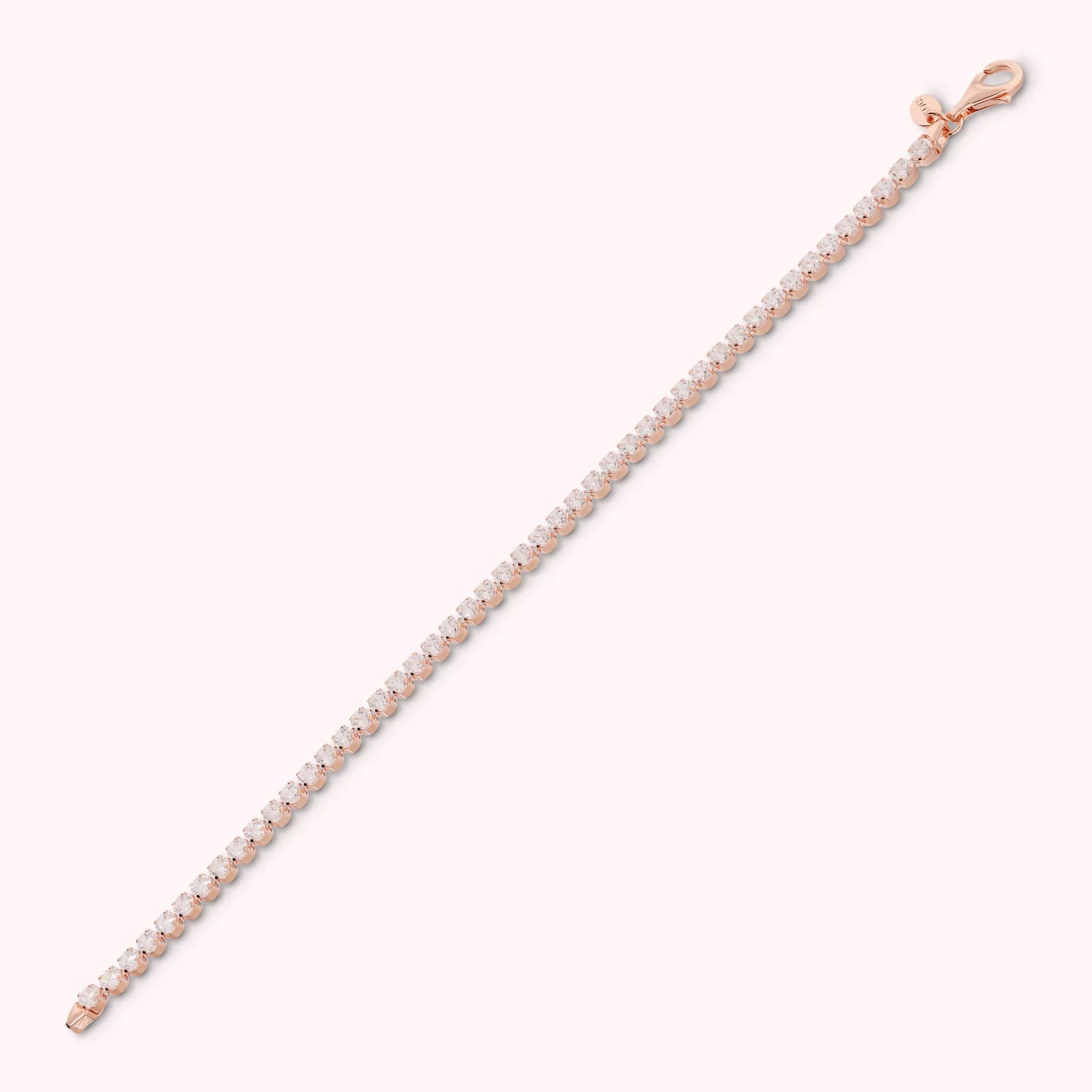 Bransoletka Tennis Pozłacana Różowym Złotem 18cm - zdjęcie 3