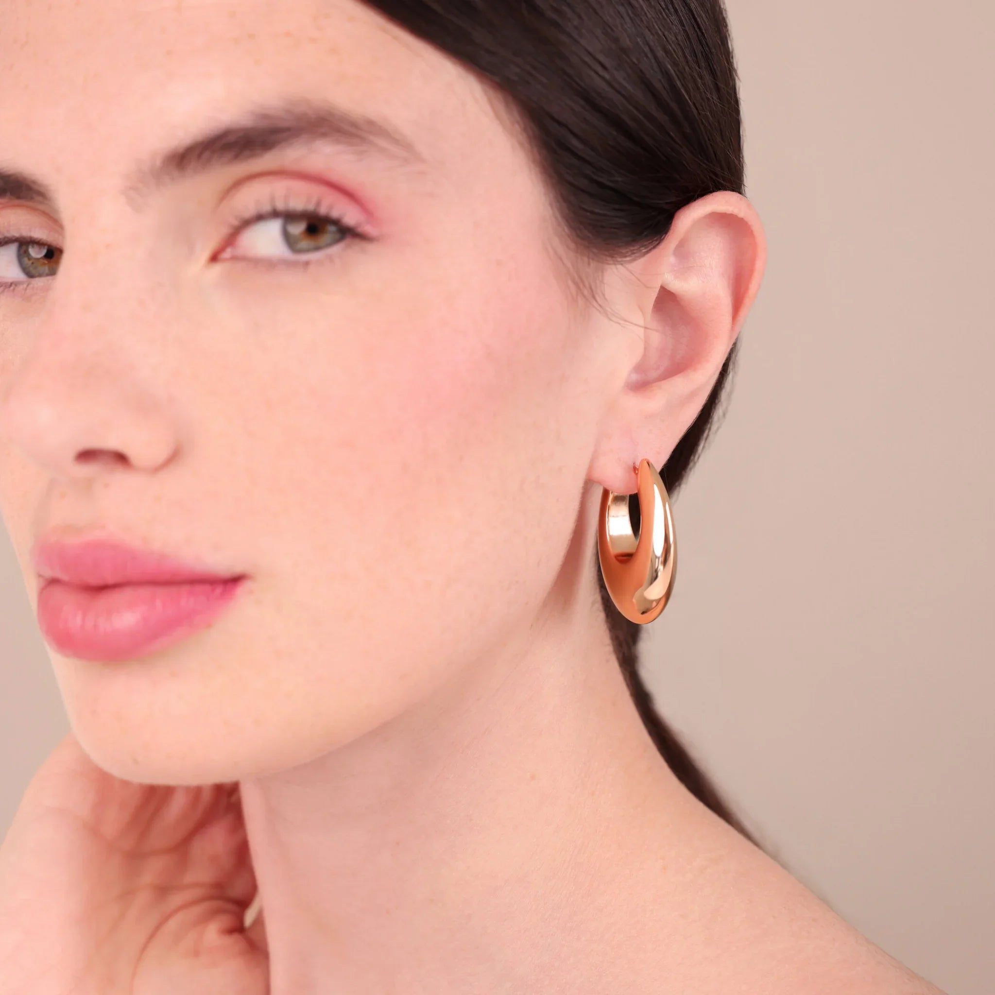 Kolczyki Koła Gradowane Gładkie | Różowe Złoto Hipoalergiczne | Vivagem