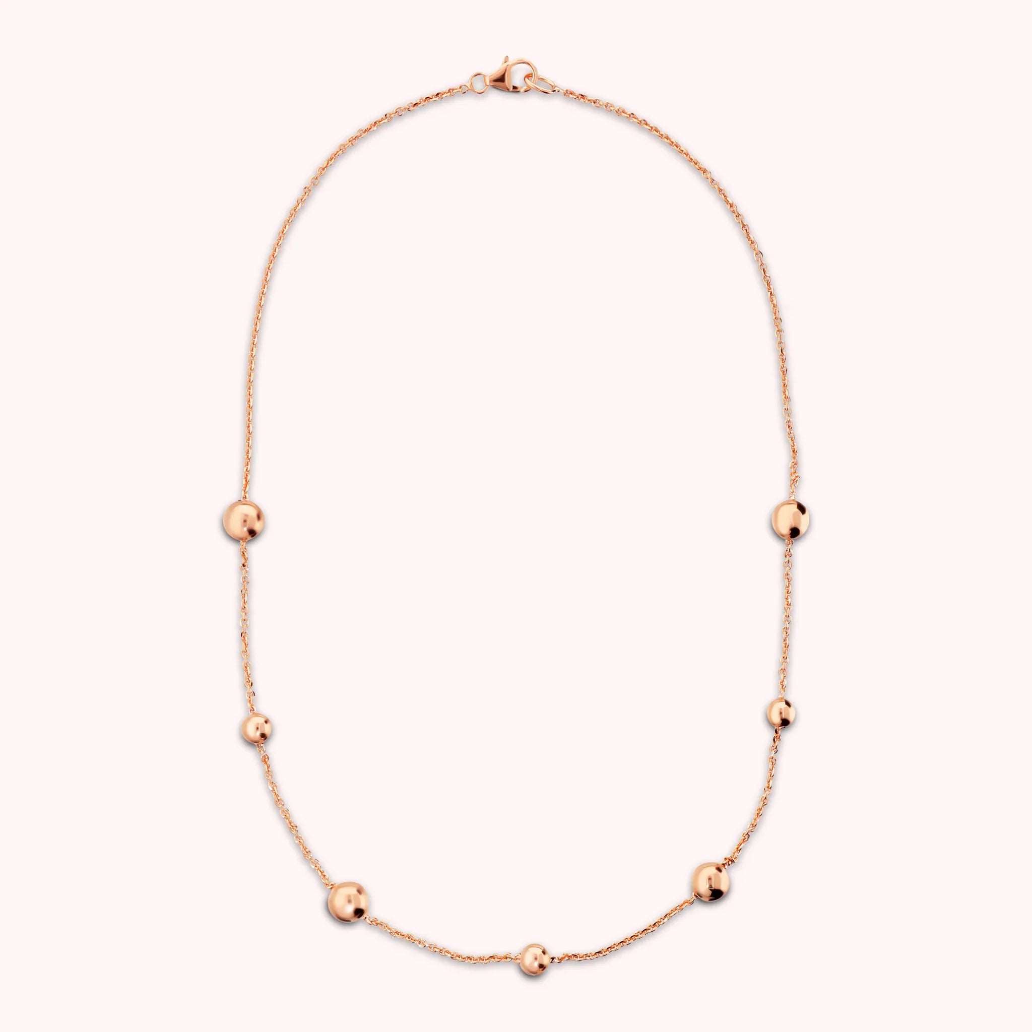 Naszyjnik z Kuleczkami Gładkimi | Różowe Złoto Hipoalergiczny | Vivagem