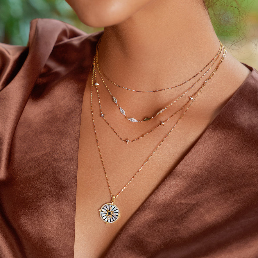 Złoty Naszyjnik Łańcuszek z Kuleczkami | Srebro 925 Pozłacane | Vivagem