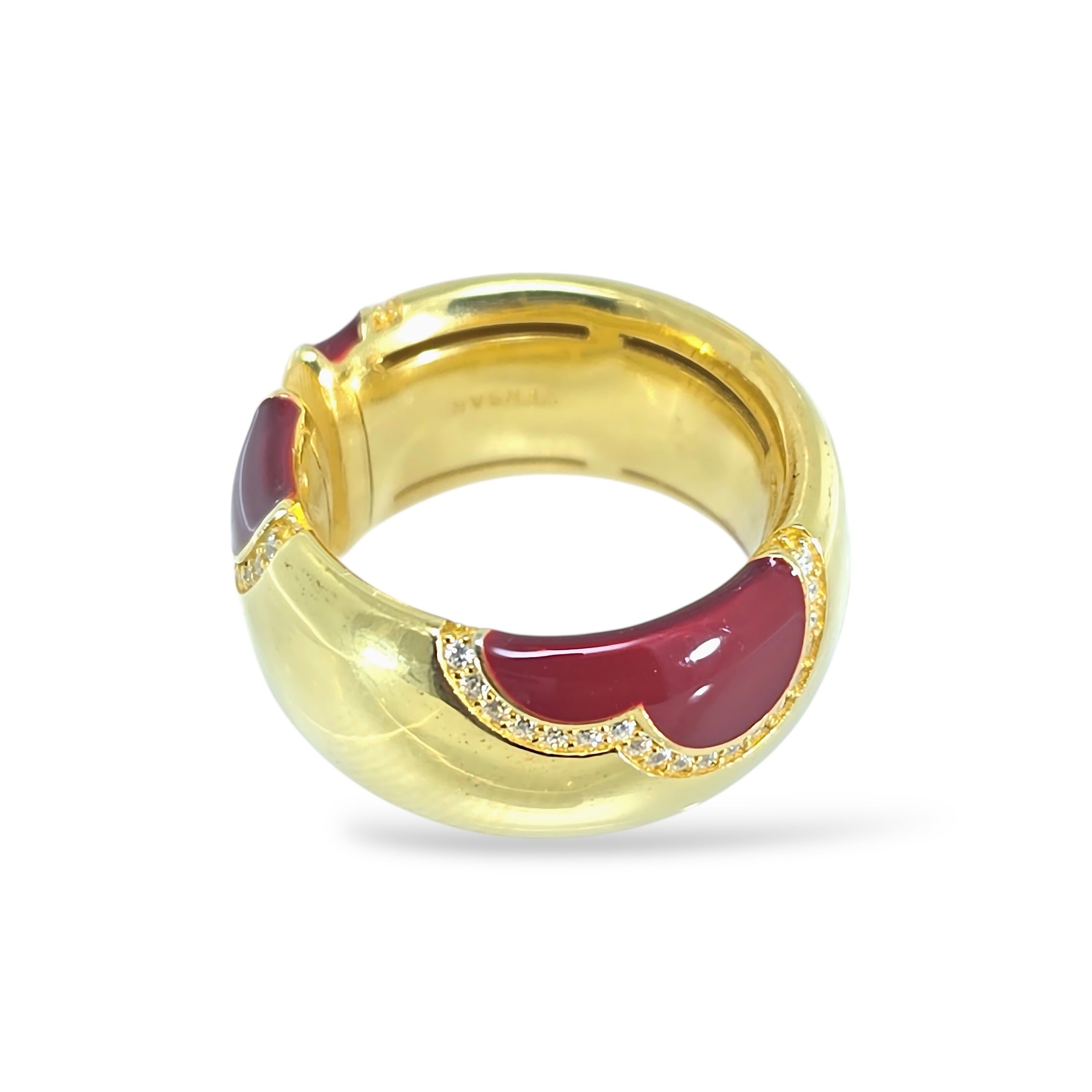 Złoty Pierścień Serce, Emalia Pavé | Regulowany Prezent Miłości | Vivagem