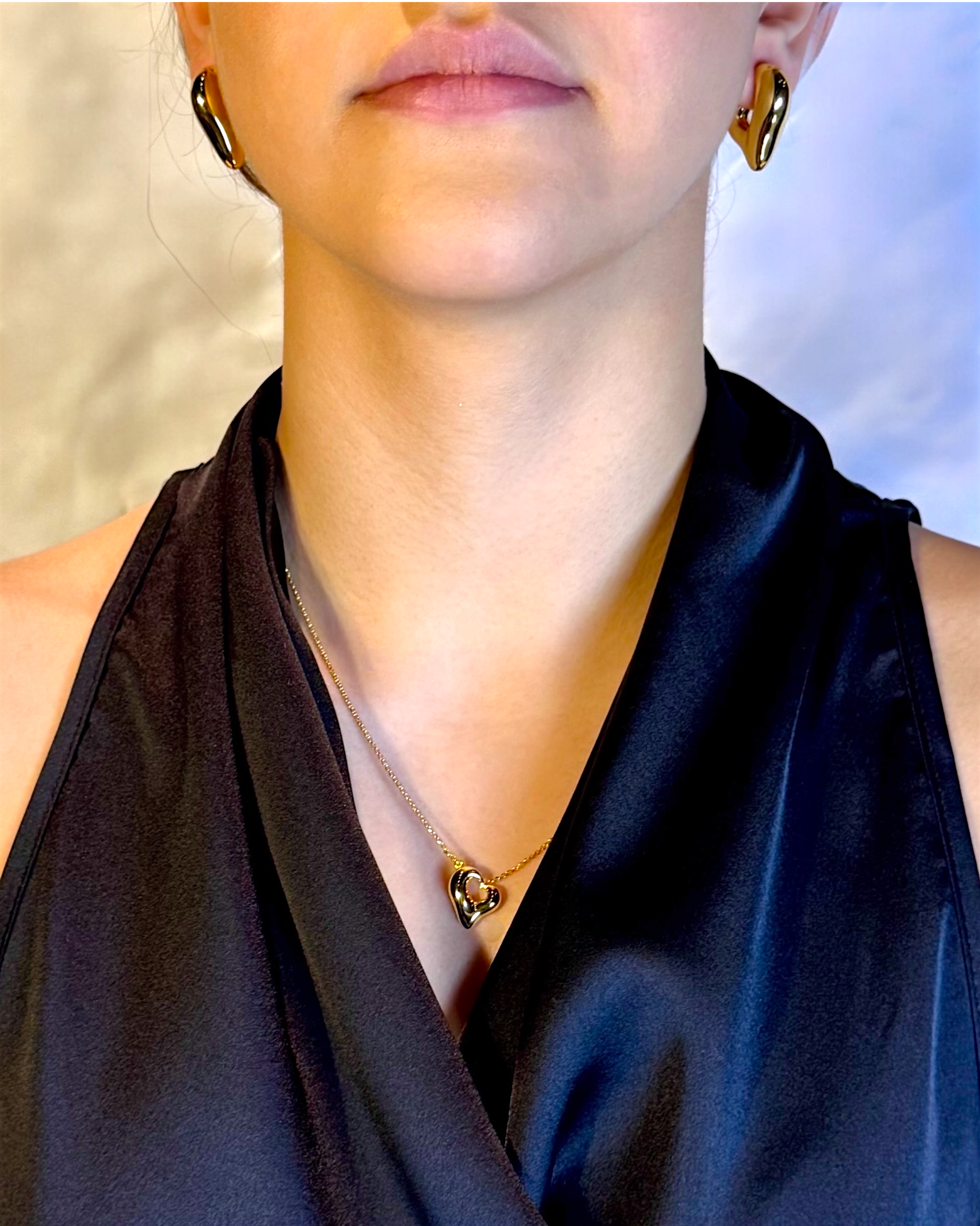 Złoty Naszyjnik Otwarte Serce Organic | Srebro 925 Pozłacane | Vivagem