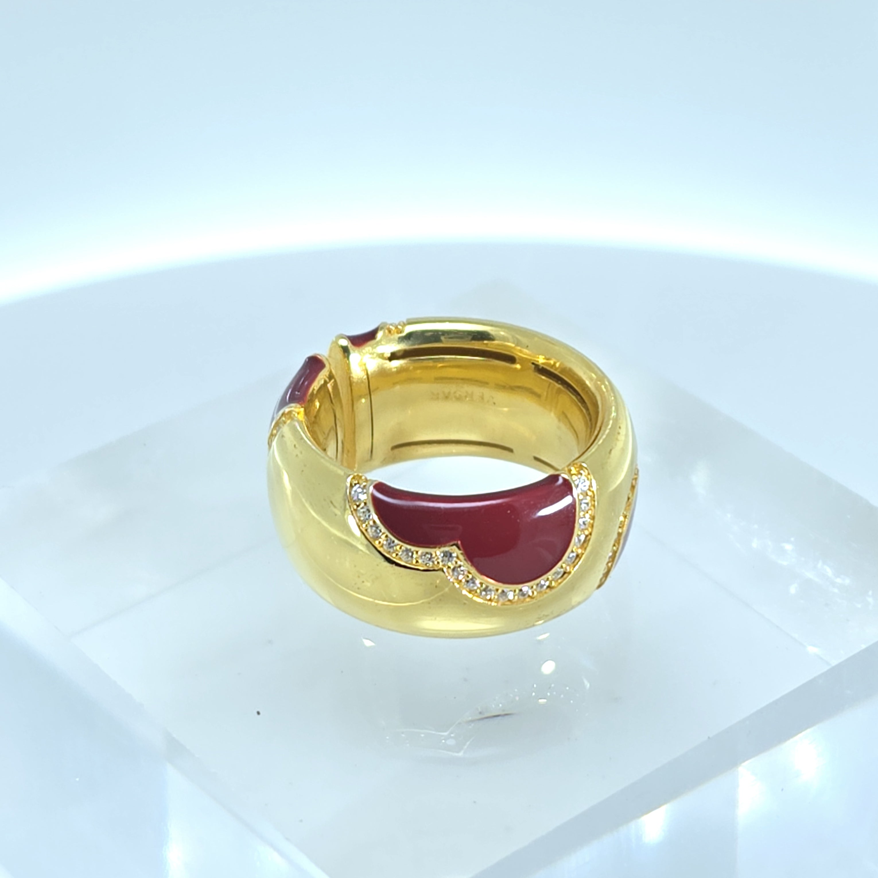 Złoty Pierścień Serce, Emalia Pavé | Regulowany Prezent Miłości | Vivagem