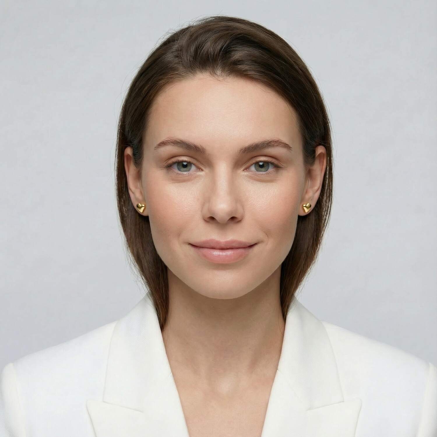 Złote Kolczyki Serca Sztyfty 3D | Srebro 925 Pozłacane | Vivagem