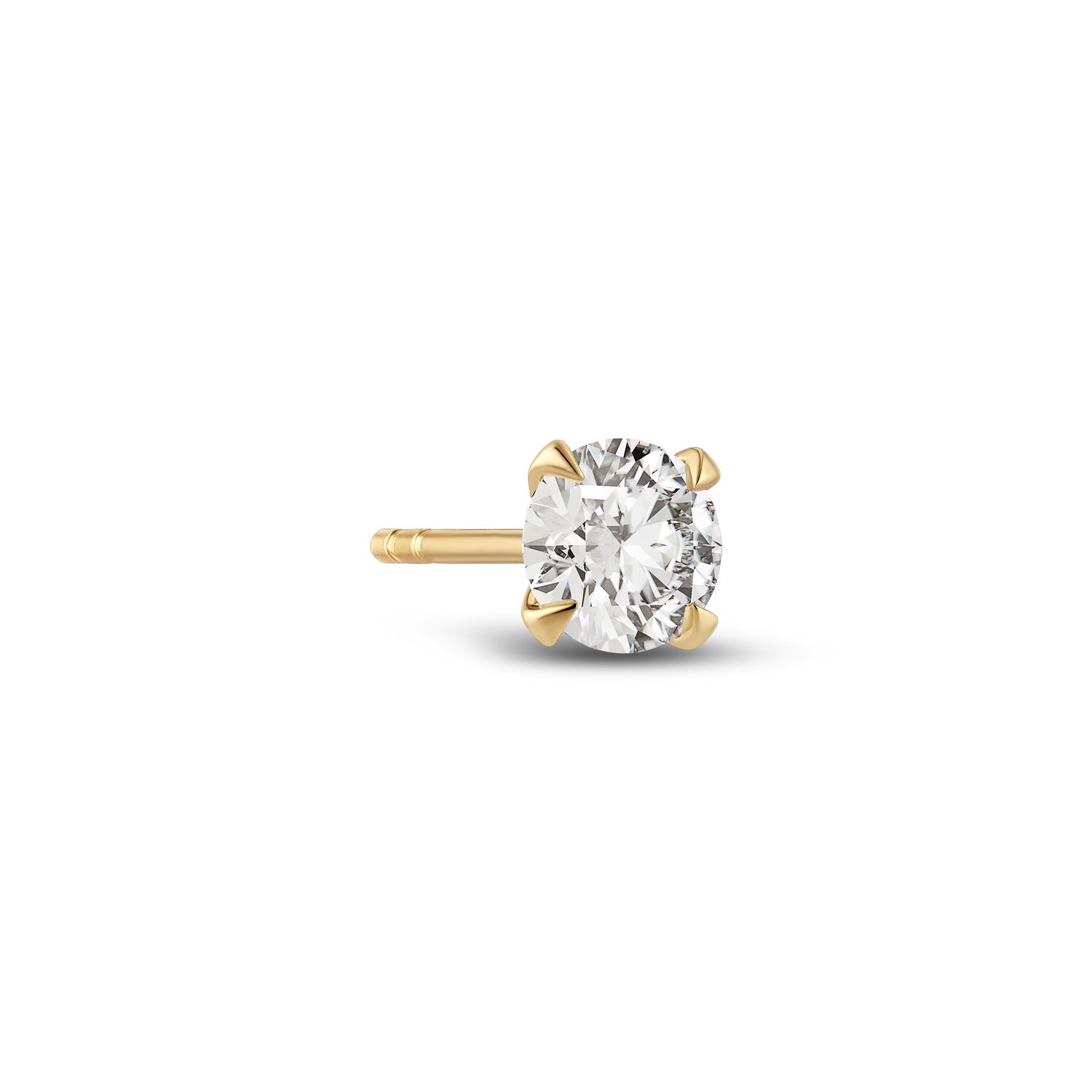 Kolczyki Sztyfty z Diamentami - 14-karatowe ( próba 585) żółte złoto, 0,22-3,00 ct TW GH VS, diamenty laboratoryjnie hodowane - VIVAGEM.PL