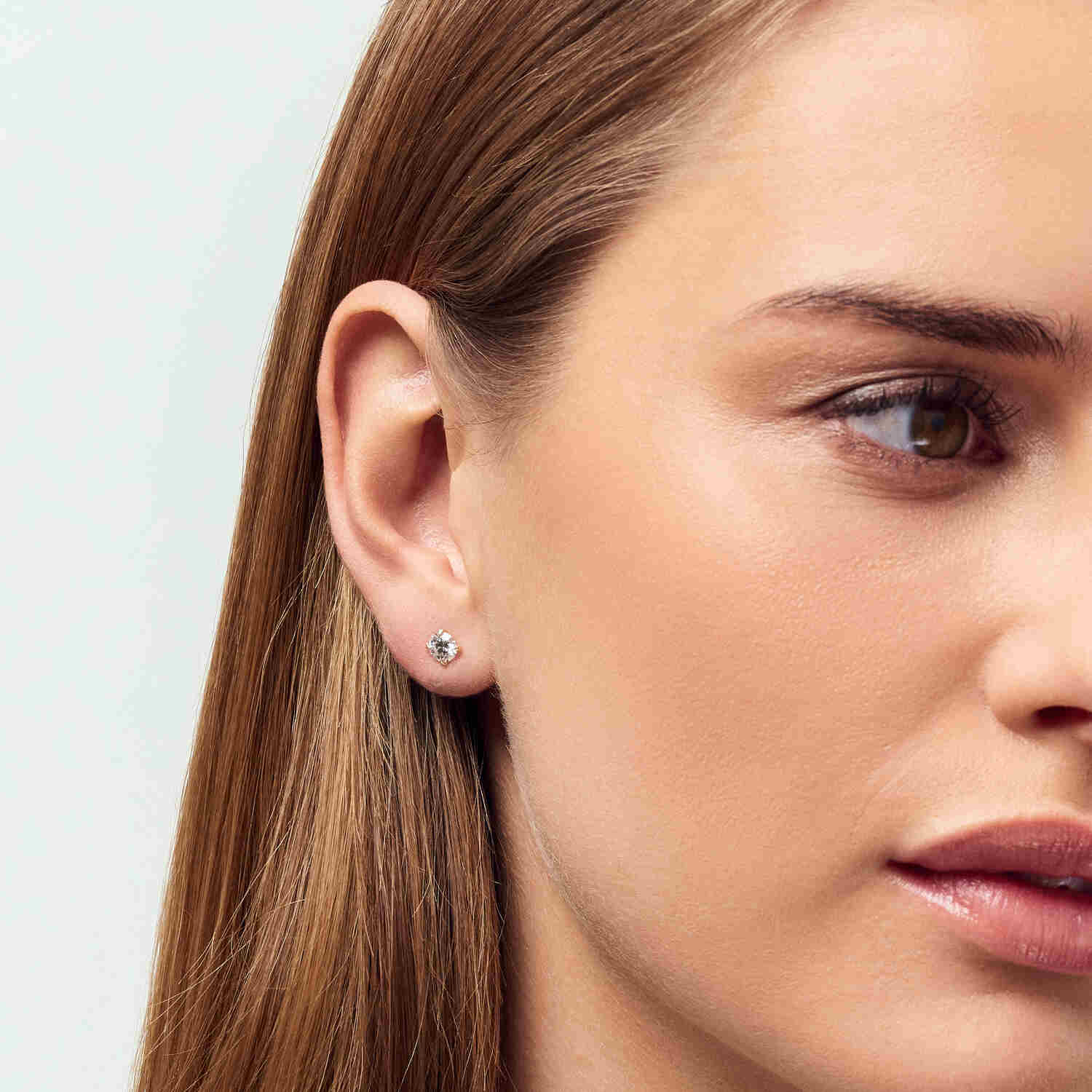 Kolczyki Sztyfty z Diamentami - 14-karatowe ( próba 585) żółte złoto, 0,22-3,00 ct TW GH VS, diamenty laboratoryjnie hodowane - VIVAGEM.PL