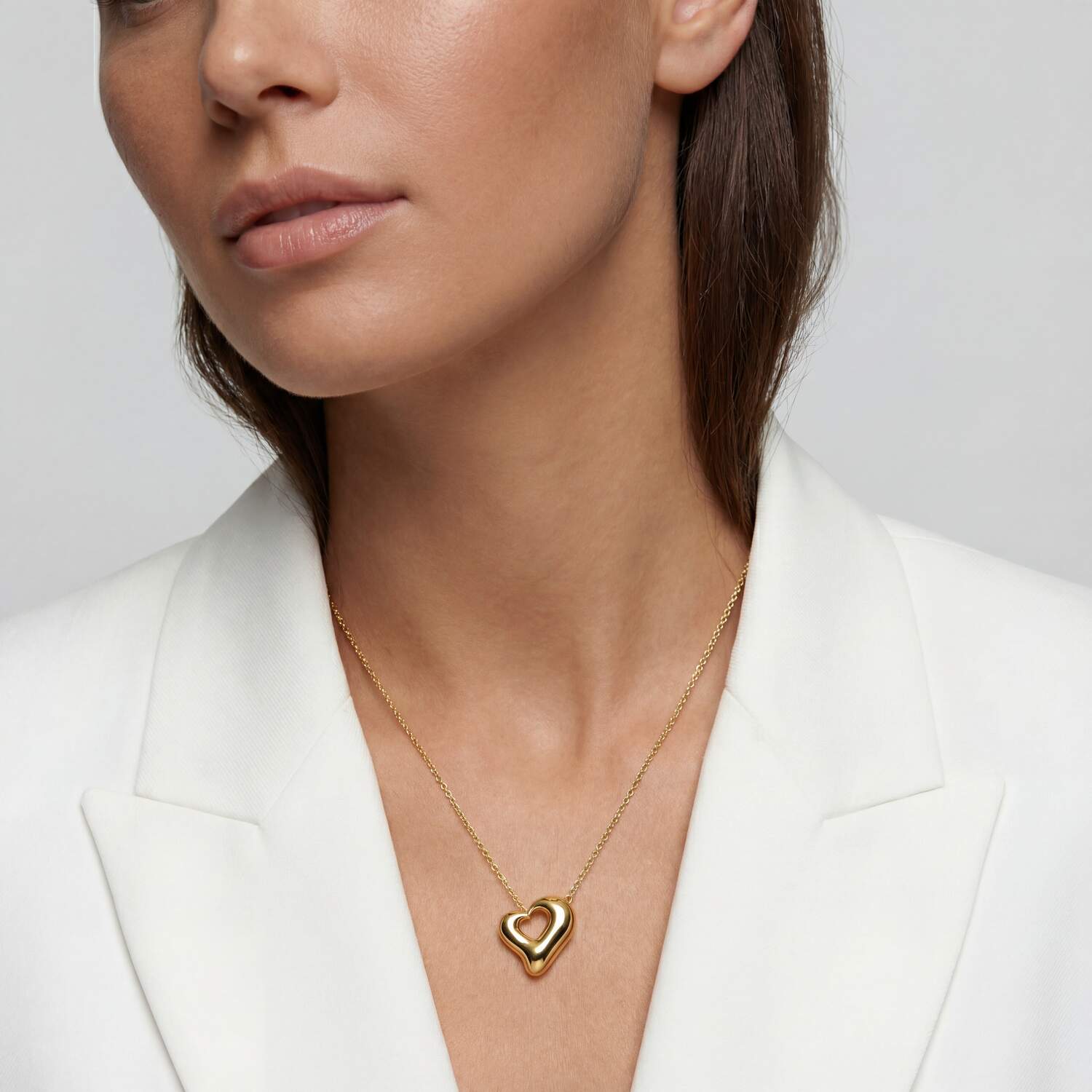 Srebrny Naszyjnik Otwarte Serce Organic | Srebro 925 Rodowane | Vivagem