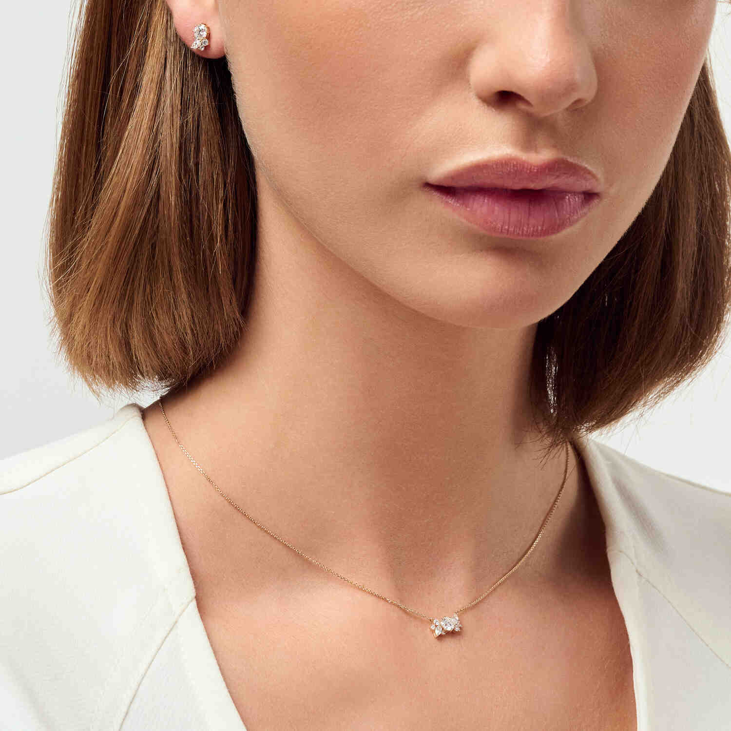 Złoty naszyjnik z diamentami laboratoryjnymi 0,58 ct (14k) - VIVAGEM.PL