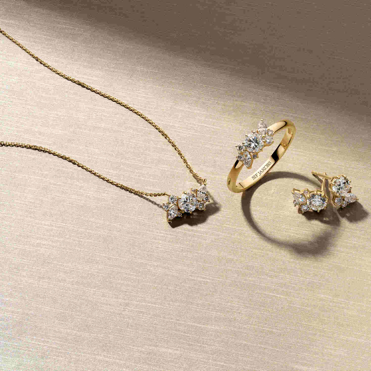 Złoty naszyjnik z diamentami laboratoryjnymi 0,58 ct (14k) - VIVAGEM.PL