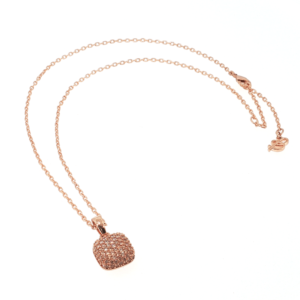 Geometryczny Blask: Naszyjnik Bronzallure Altissima z Kwadratowym Pavé, Golden Rosé, Vivagem Selection - zdjęcie 7