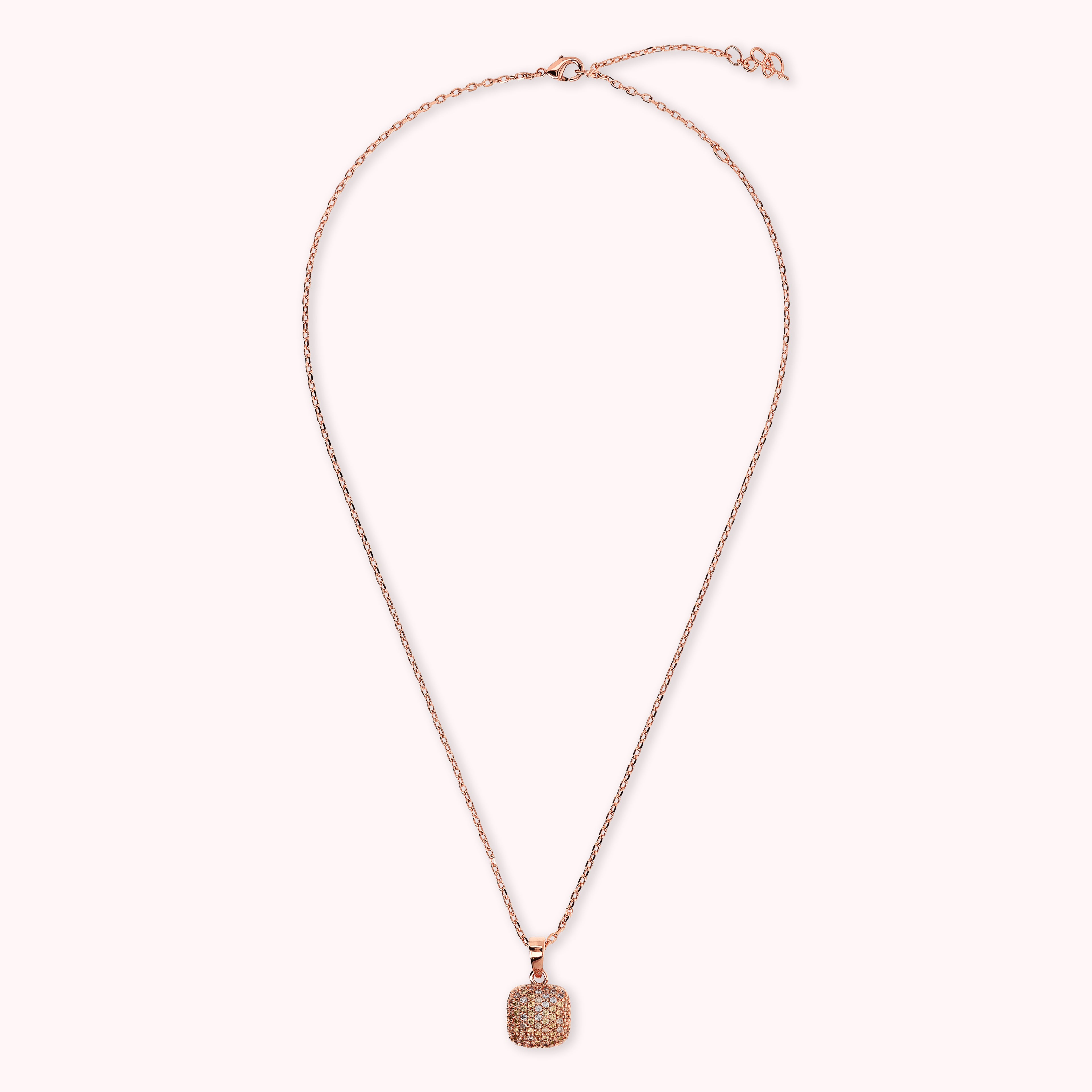 Geometryczny Blask: Naszyjnik Bronzallure Altissima z Kwadratowym Pavé, Golden Rosé, Vivagem Selection
