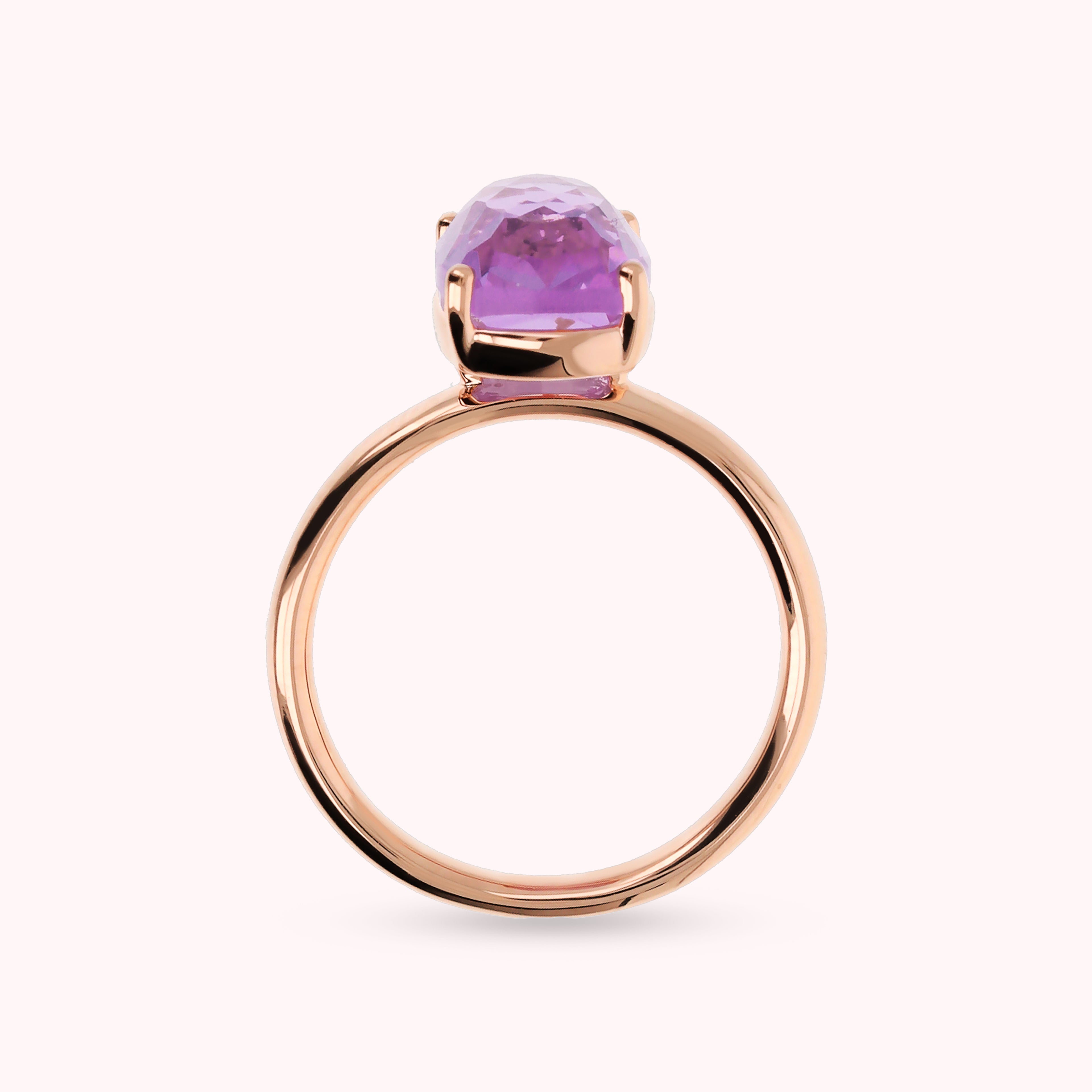 Geometryczna Mozaika Blasku: Pierścionek Bronzallure z Kamieniem Prisma Gem, Golden Rosé, Vivagem Selection