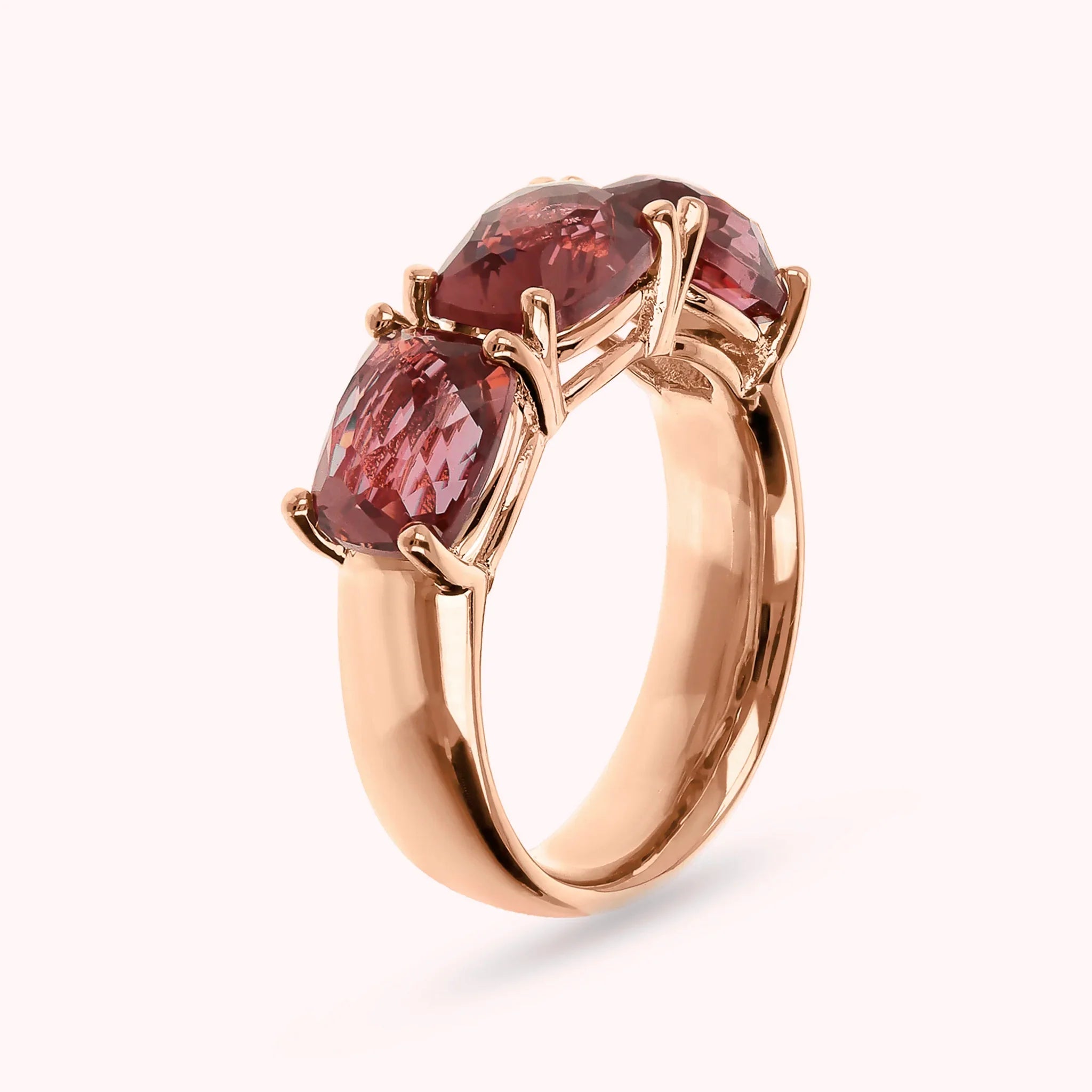Pierścionek Riviera Burgundowy Pryzmat | Różowe Złoto Mozaika | Vivagem