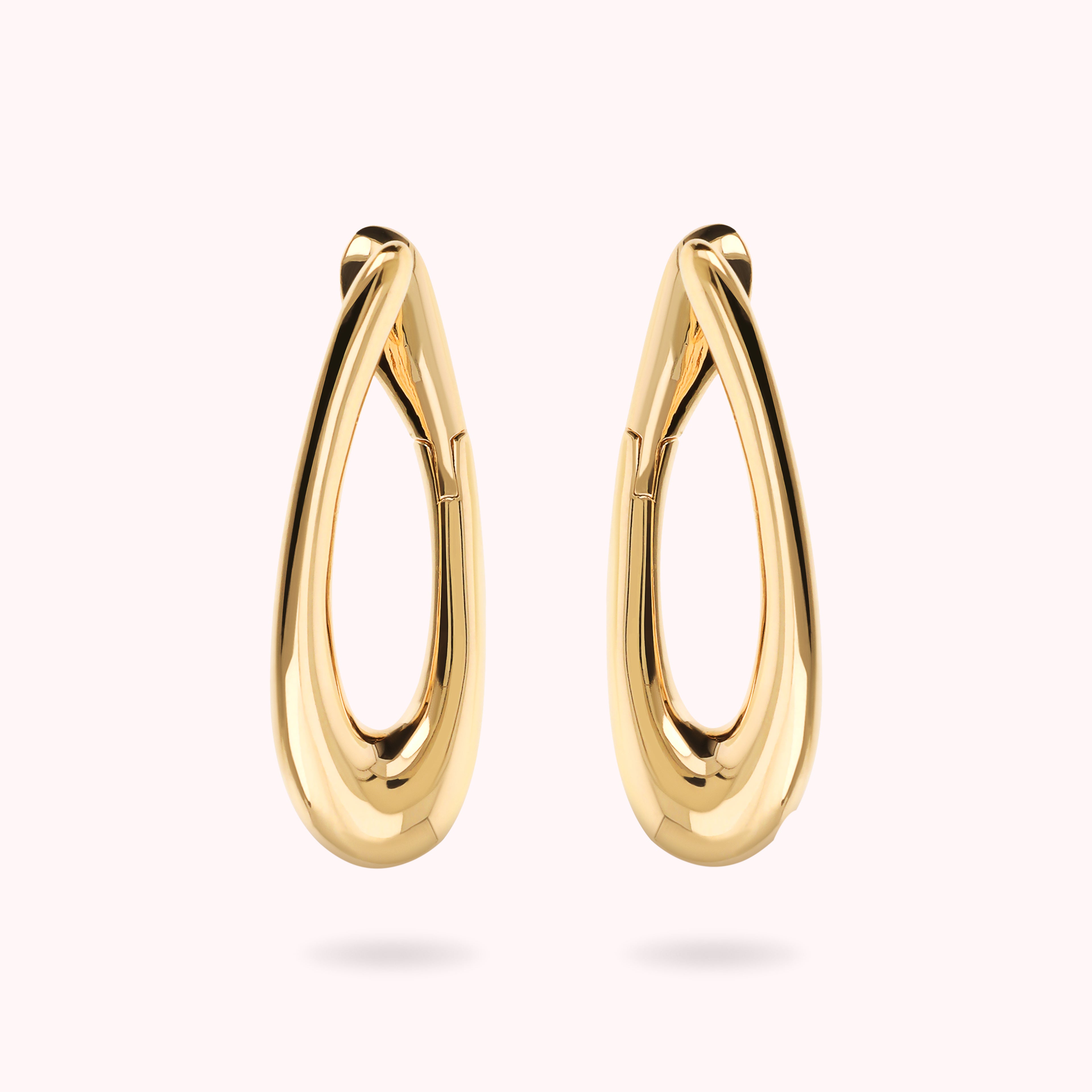 Kolczyki Krople Gładkie | Żółte Złoto Hipoalergiczne | Vivagem