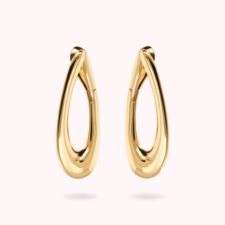 Kolczyki Krople Gładkie | Żółte Złoto Hipoalergiczne | Vivagem