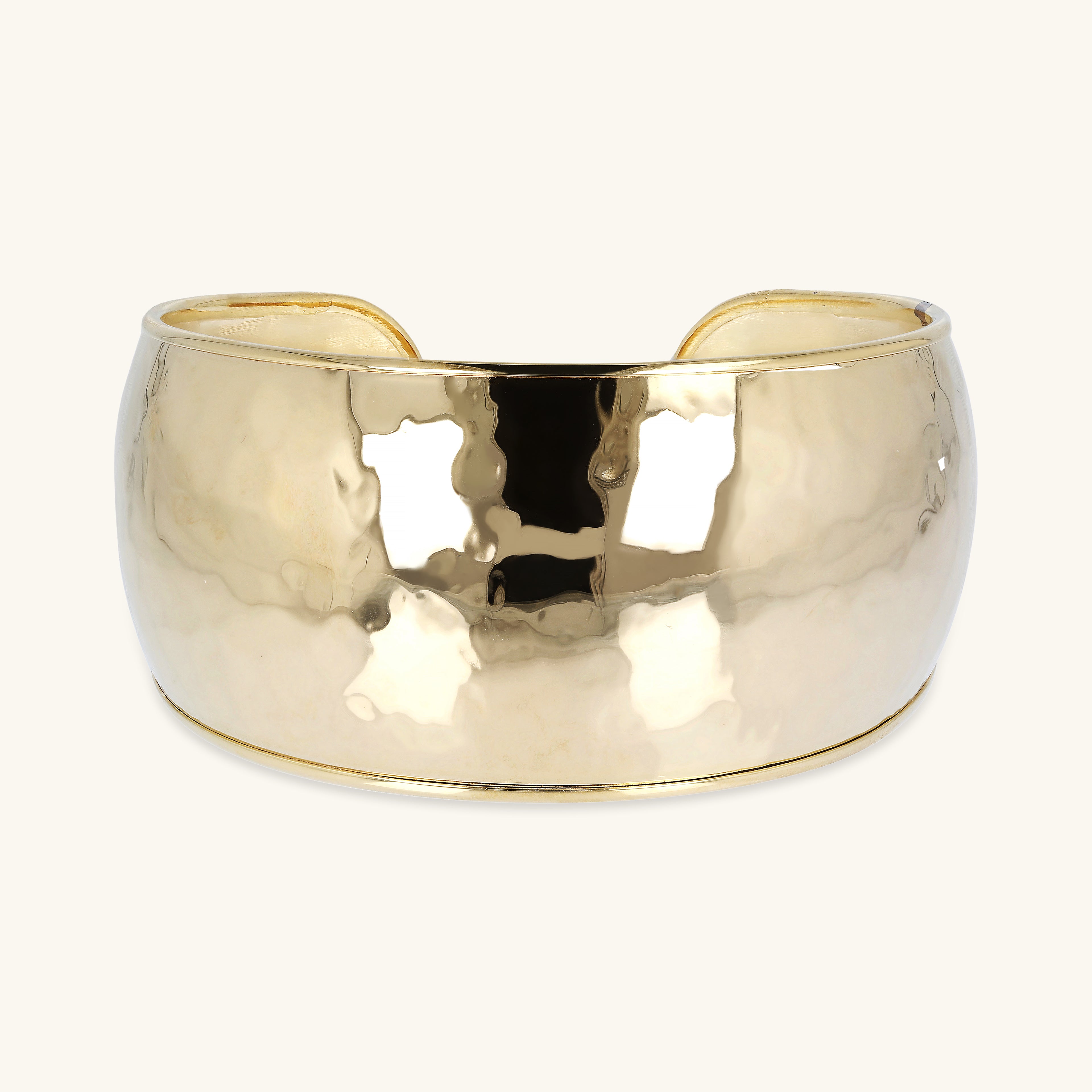 Złota Tarcza Słońca: Młotkowana Bransoletka Bangle Etrusca Gioielli, Włoski Design, Vivagem Selection
