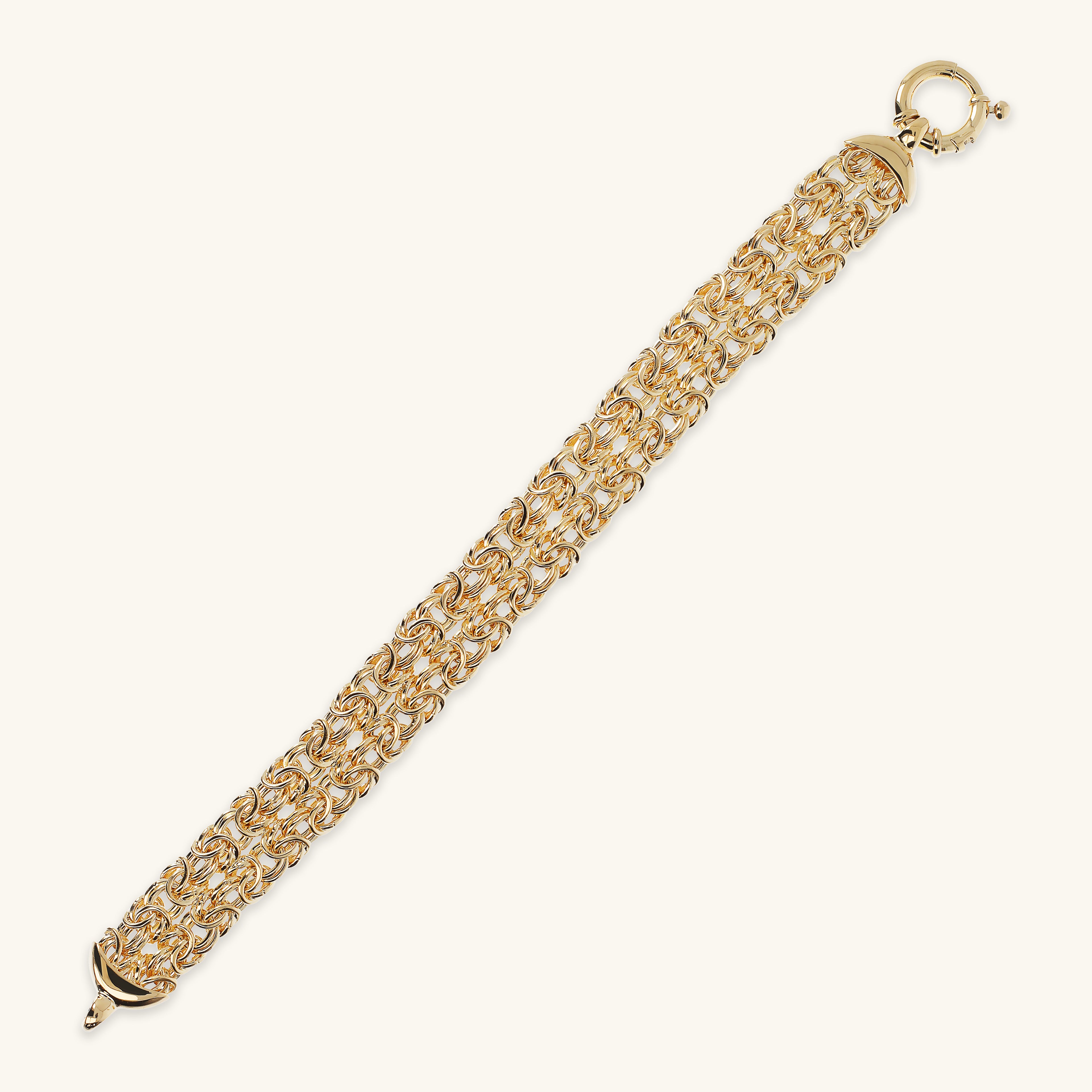 Kunszt Złotego Splotu: Pozłacana Bransoletka Etrusca Gioielli Byzantine, Włoski Design, Vivagem Selection