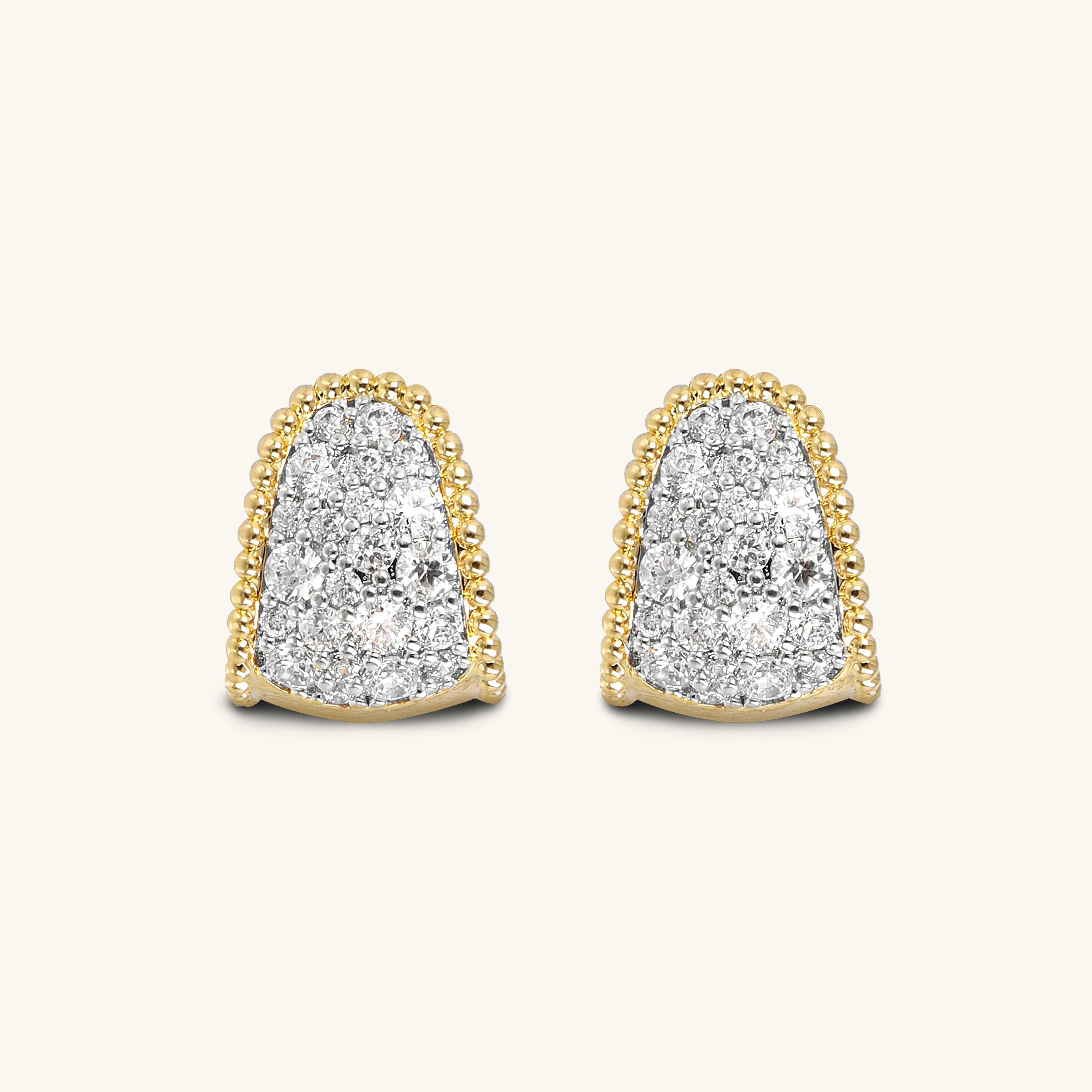 Iskry Wulkanu: Złocone Kolczyki Etrusca Vulcano Pavé, Włoski Design, Vivagem Selection