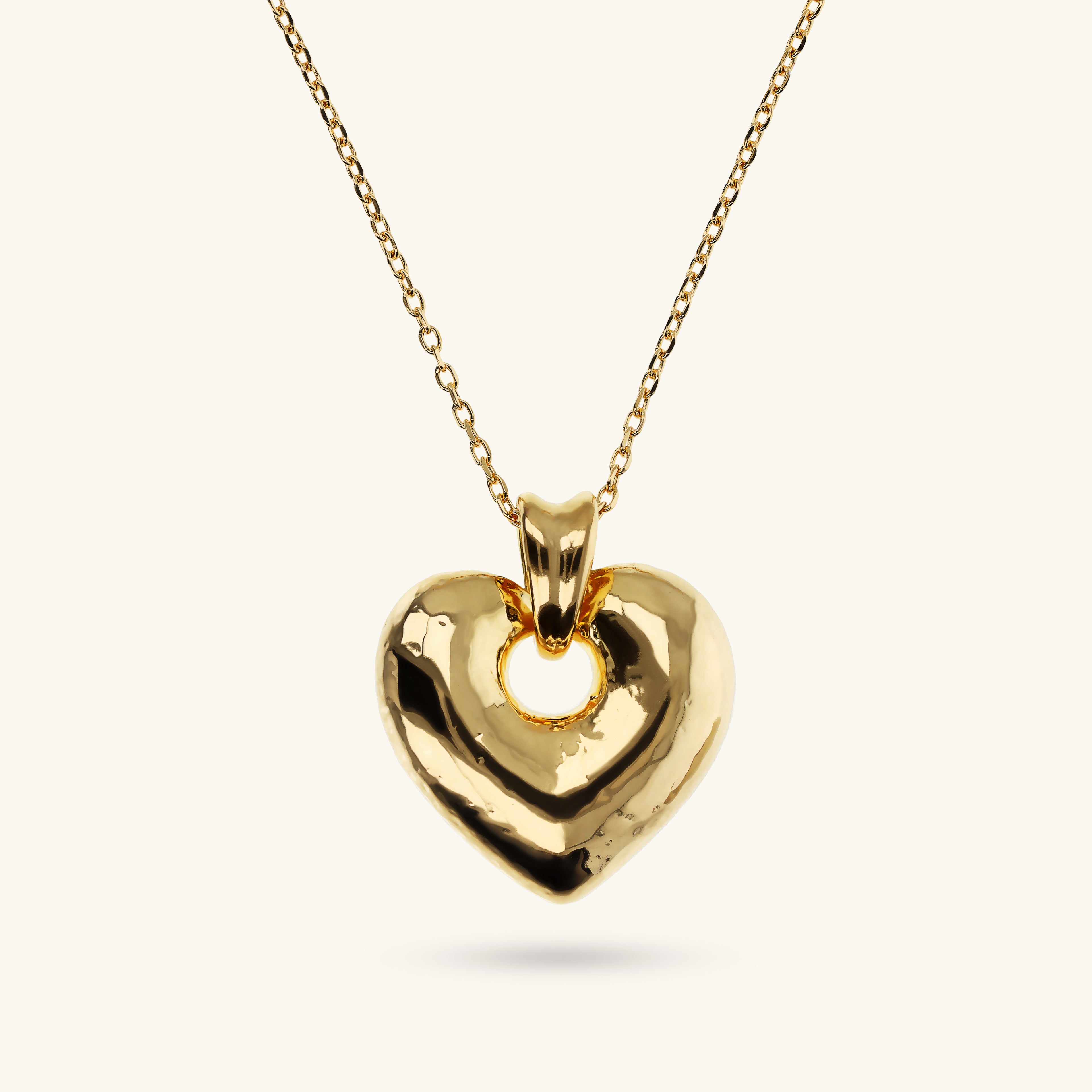 Naszyjnik Złote Serce Młotkowane | Żółte Złoto 18k Etrusca | Vivagem