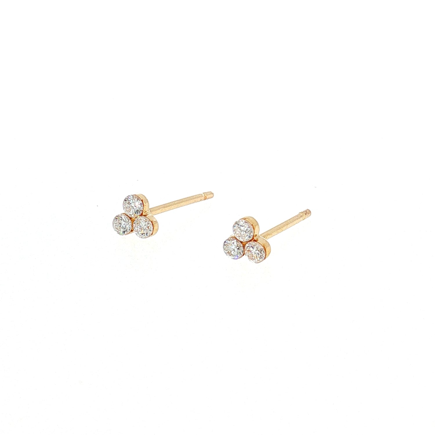 Złote kolczyki sztyfty diamenty lab grown 0,18 ct złoto 585 - zdjęcie 5