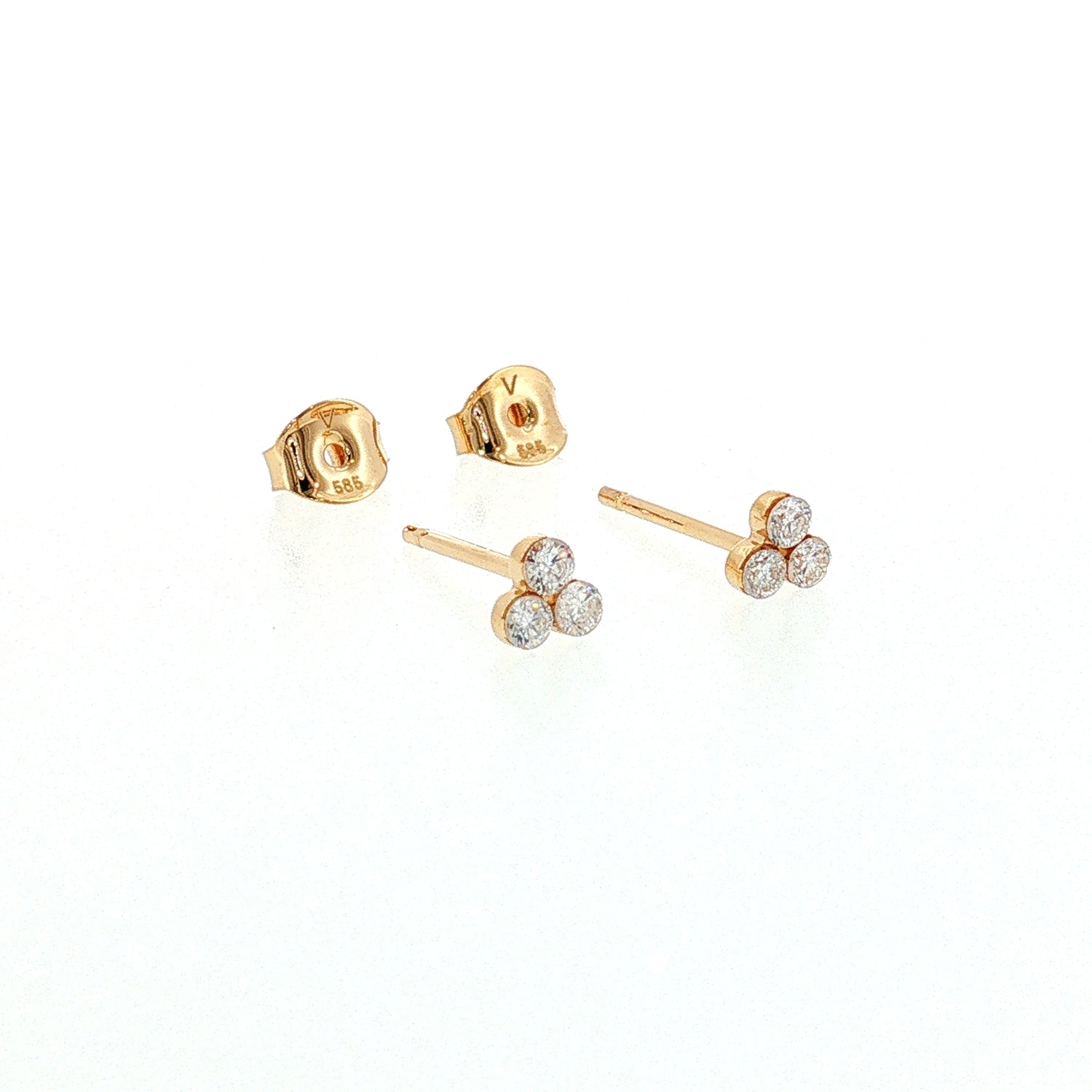 Złote kolczyki sztyfty diamenty lab grown 0,18 ct złoto 585 - zdjęcie 3
