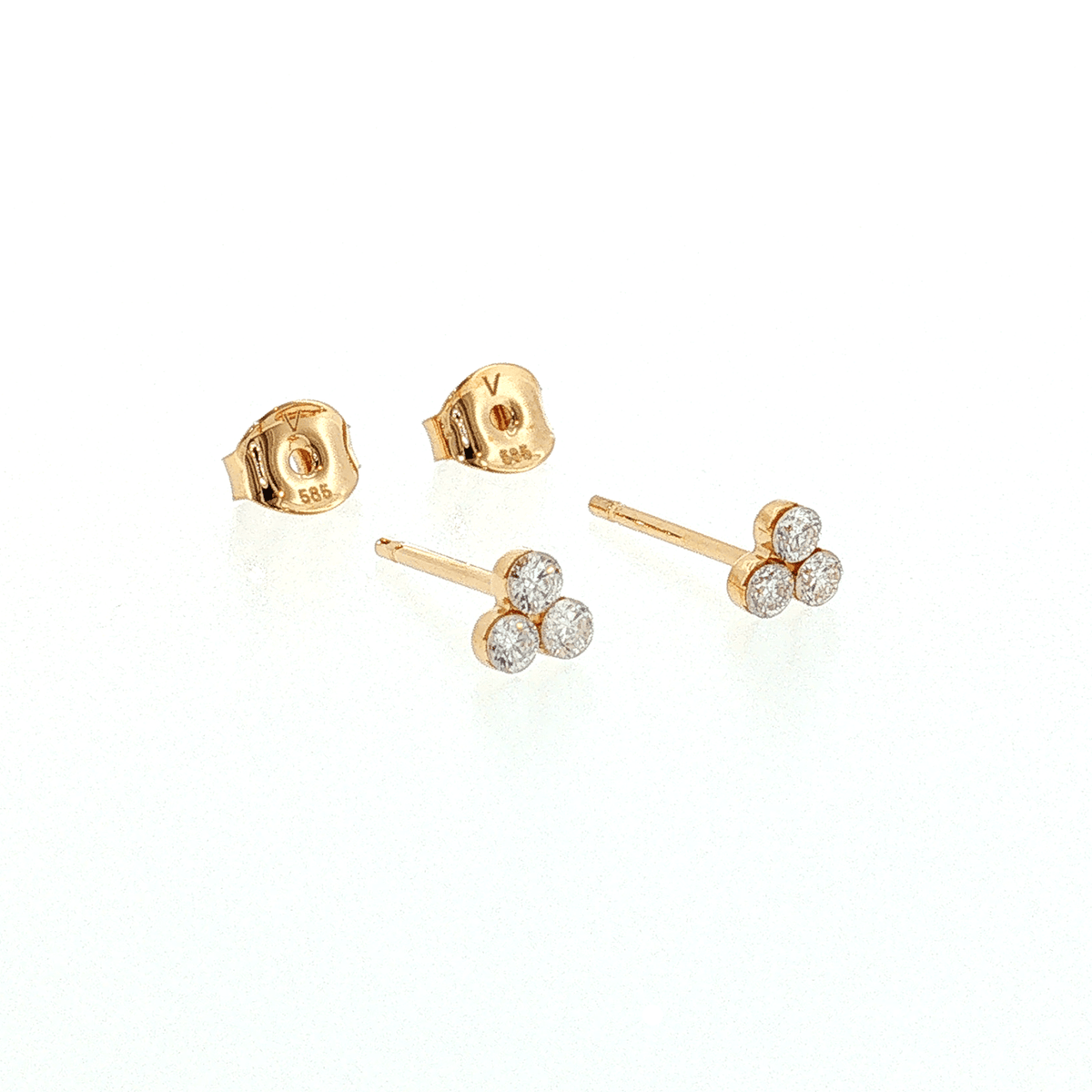 Złote kolczyki sztyfty diamenty lab grown 0,18 ct złoto 585 - zdjęcie 10