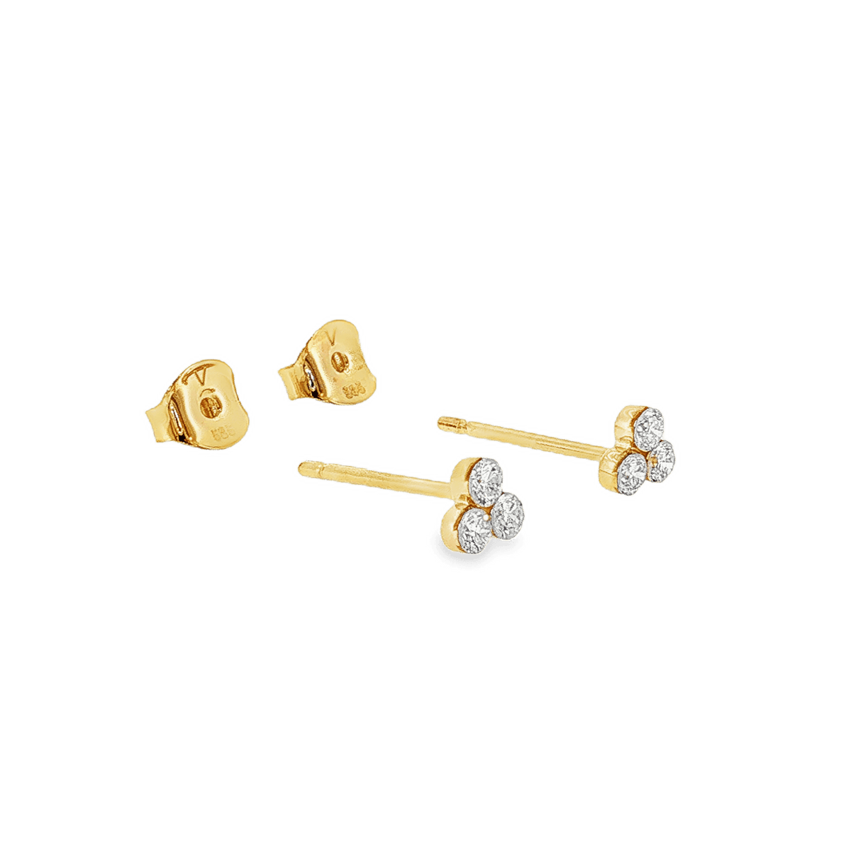 Złote kolczyki sztyfty diamenty lab grown 0,18 ct złoto 585 - zdjęcie 9