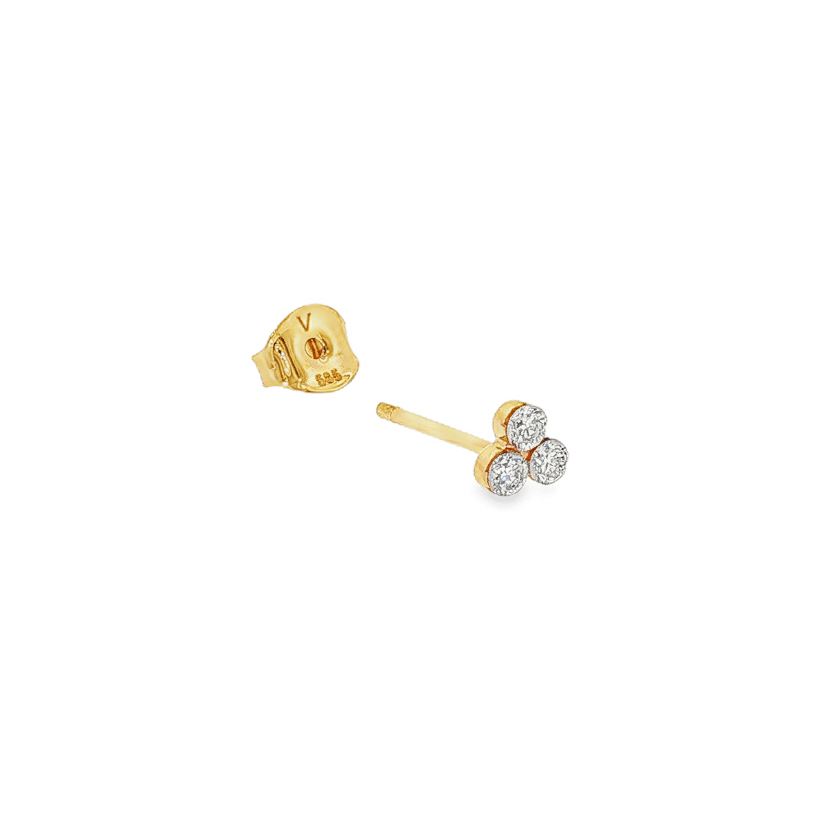 Złote kolczyki sztyfty diamenty lab grown 0,18 ct złoto 585 - zdjęcie 11