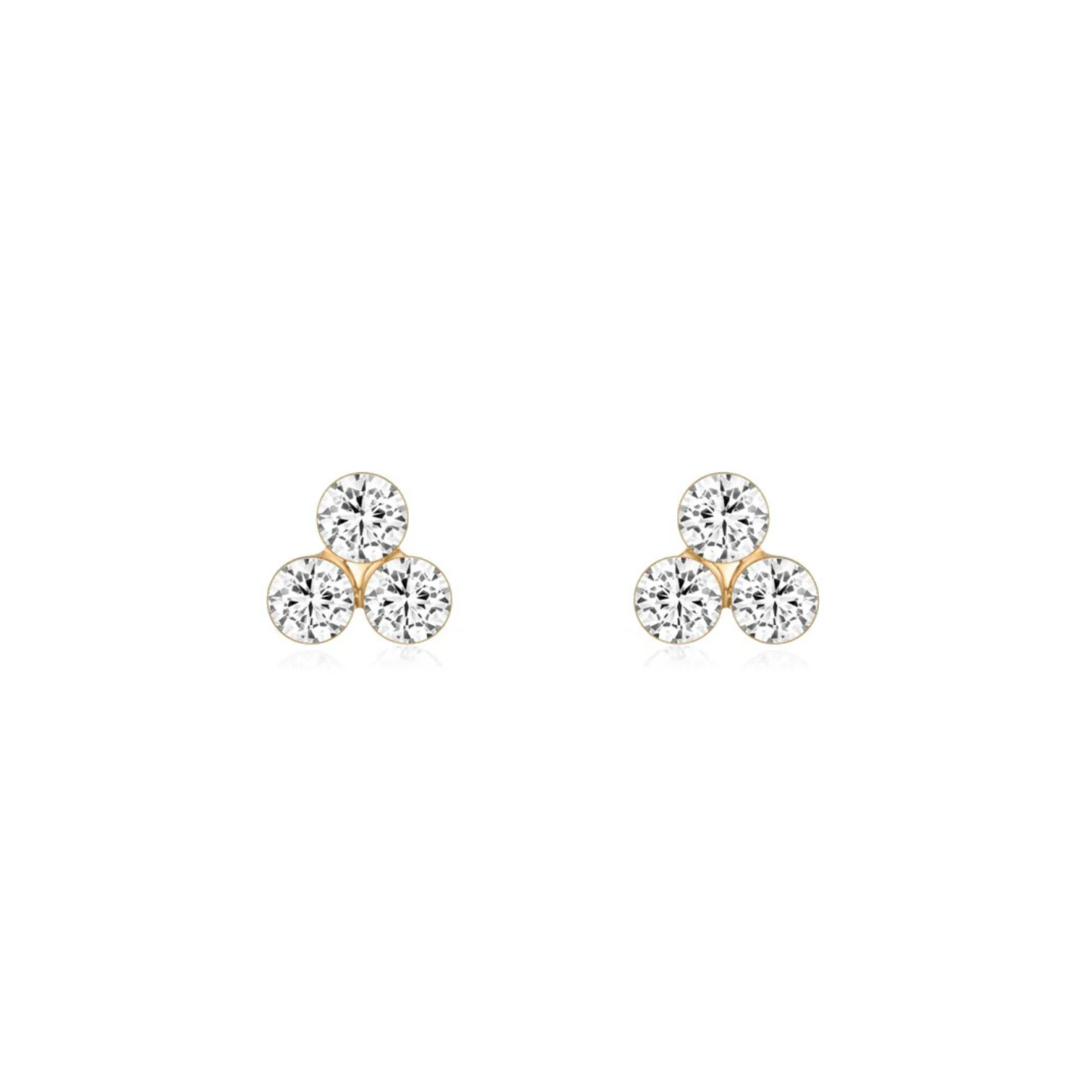 Złote kolczyki sztyfty diamenty lab grown 0,18 ct złoto 585