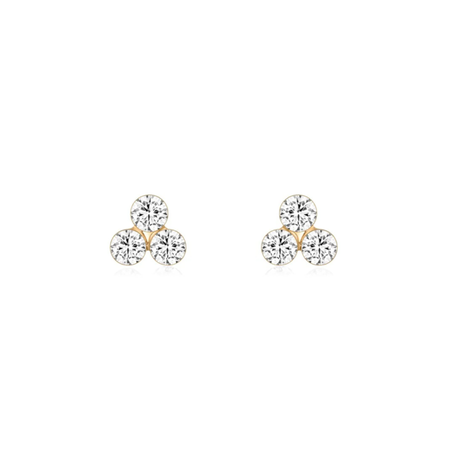 Złote kolczyki sztyfty diamenty lab grown 0,18 ct złoto 585