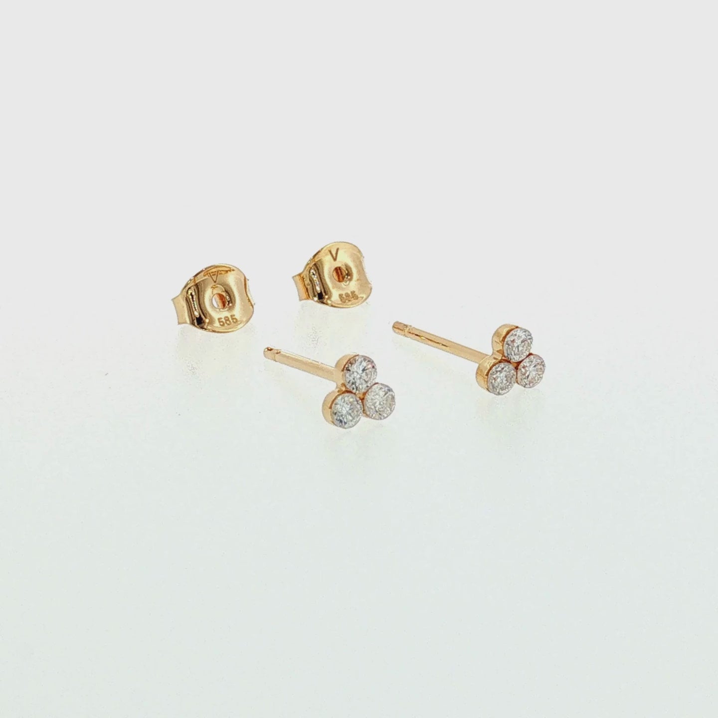 Złote kolczyki sztyfty diamenty lab grown 0,18 ct złoto 585 - zdjęcie 2