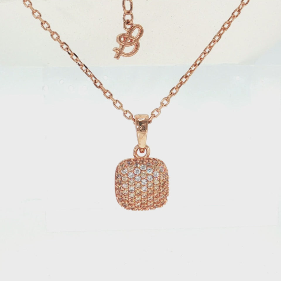 Geometryczny Blask: Naszyjnik Bronzallure Altissima z Kwadratowym Pavé, Golden Rosé, Vivagem Selection - zdjęcie 6