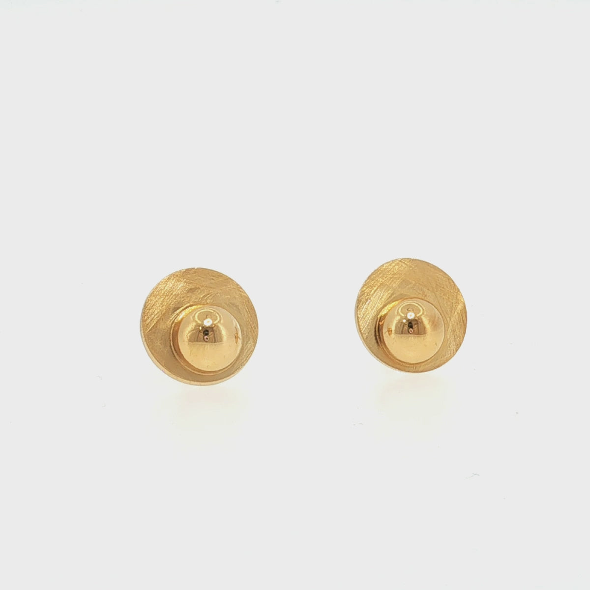Pozłacane Srebrne Kolczyki Sztyfty Dyski Z Kopułą 14 mm - zdjęcie 6