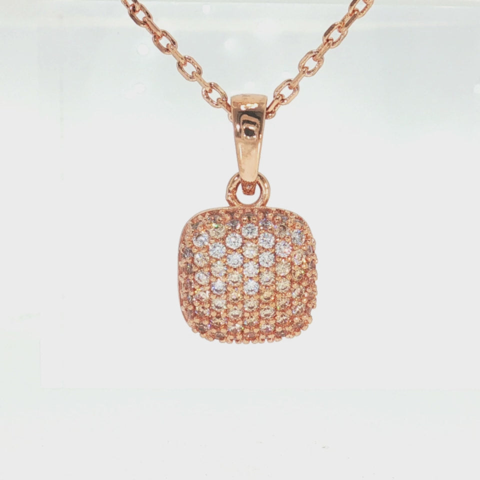 Geometryczny Blask: Naszyjnik Bronzallure Altissima z Kwadratowym Pavé, Golden Rosé, Vivagem Selection - zdjęcie 4