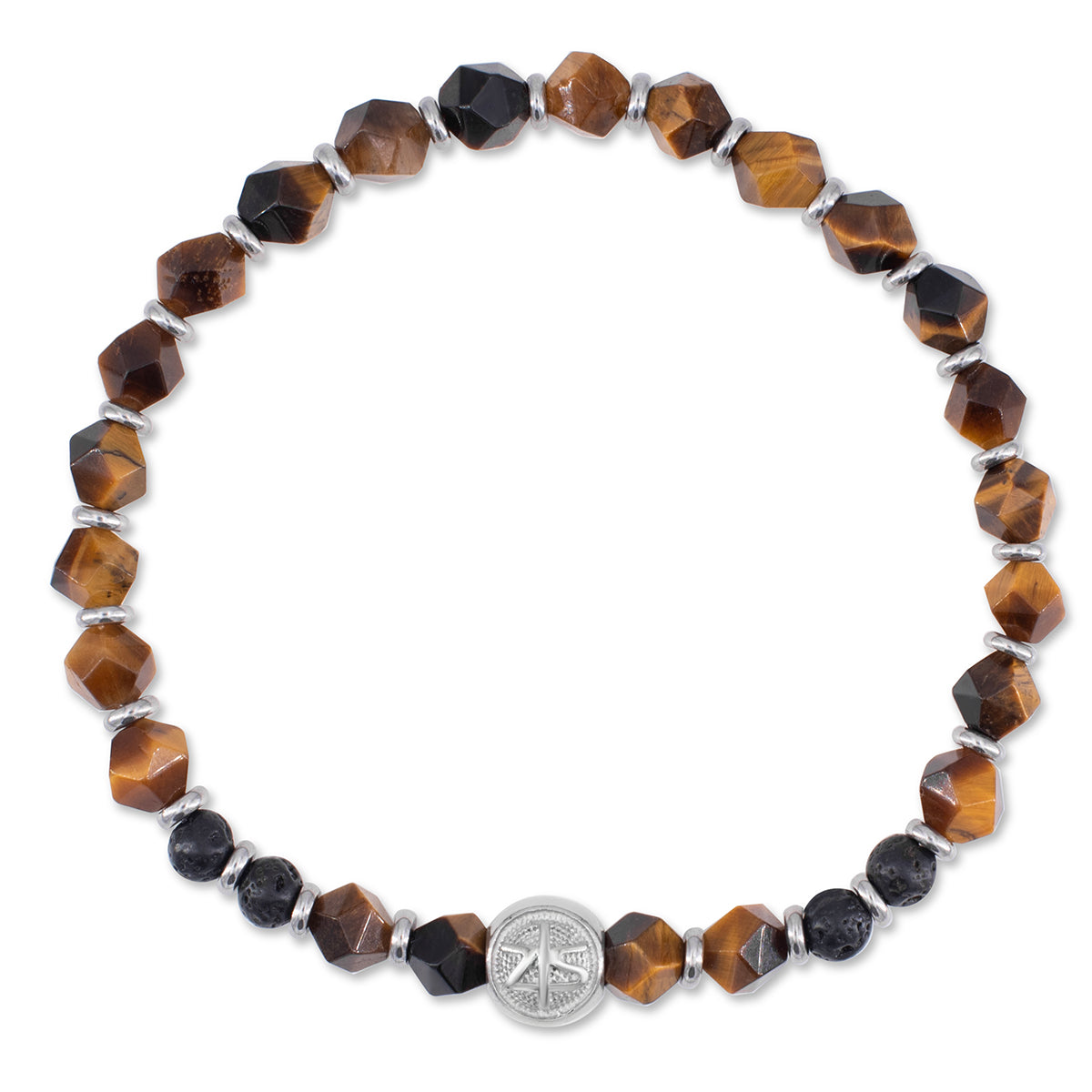 Męska Bransoleta Zeades Monte Carlo Rock You | Fasetowane Tygrysie Oko | Vivagem