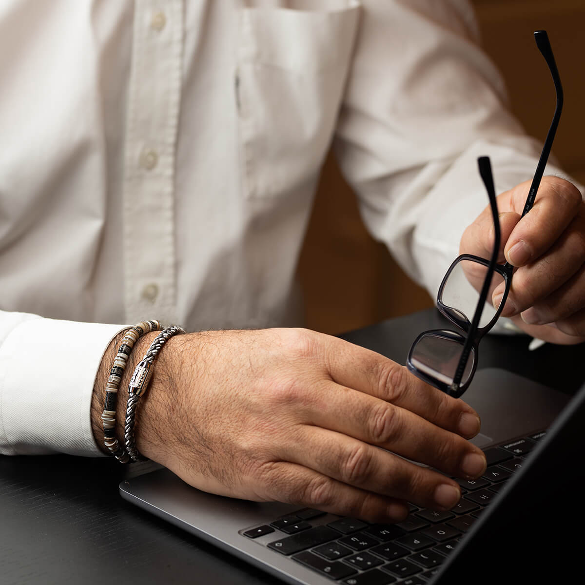 Męska Bransoleta Zeades Monte Carlo Cargalo | Czarny Jaspis Cesarski | Vivagem