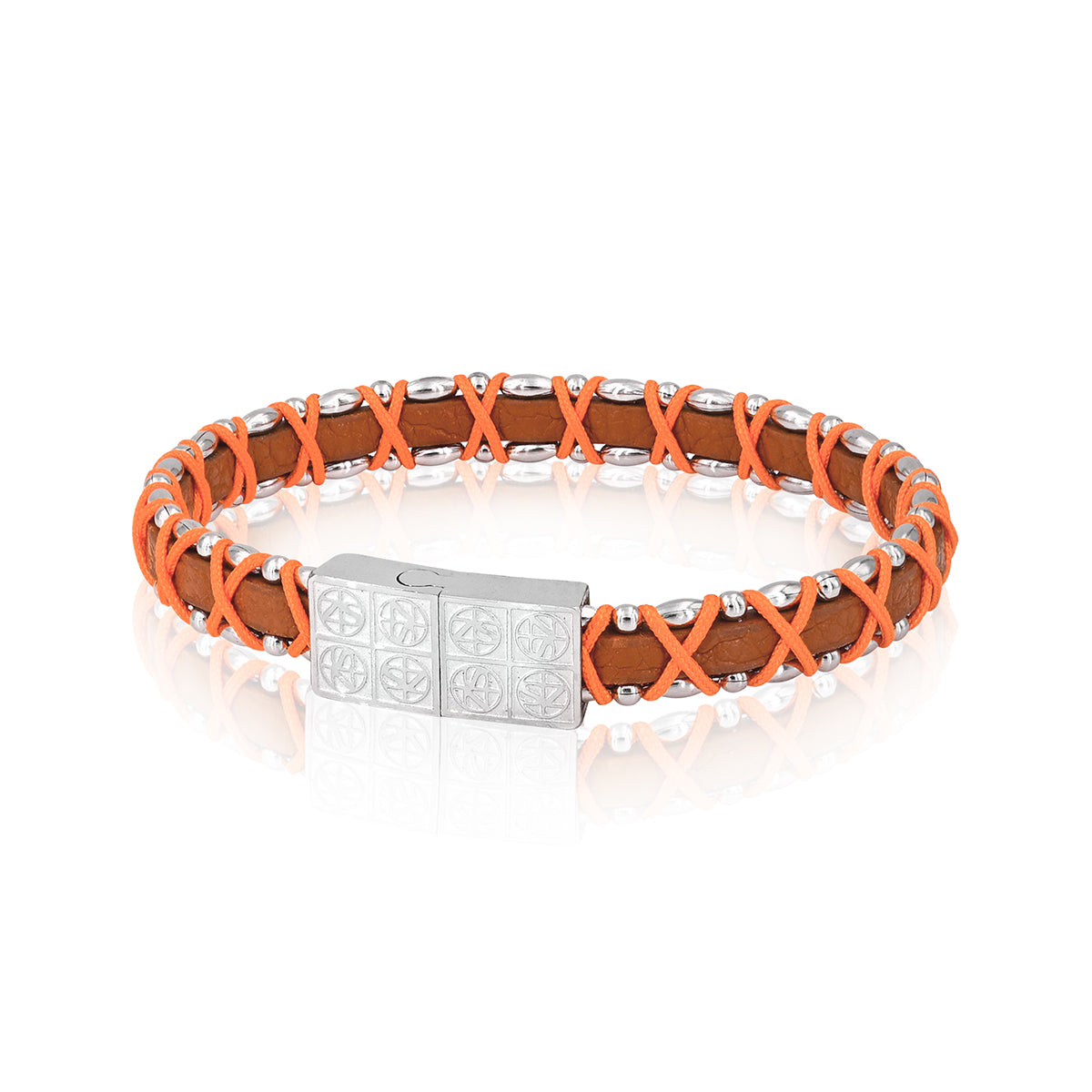Bransoletka Skórzana DROMON Natural Orange - VIVAGEM.PL