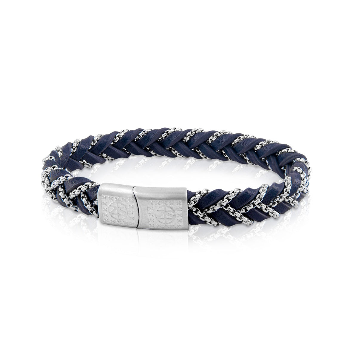 Męska Bransoleta Skórzana Zeades Monte Carlo Partinello | Marine Blue | Vivagem