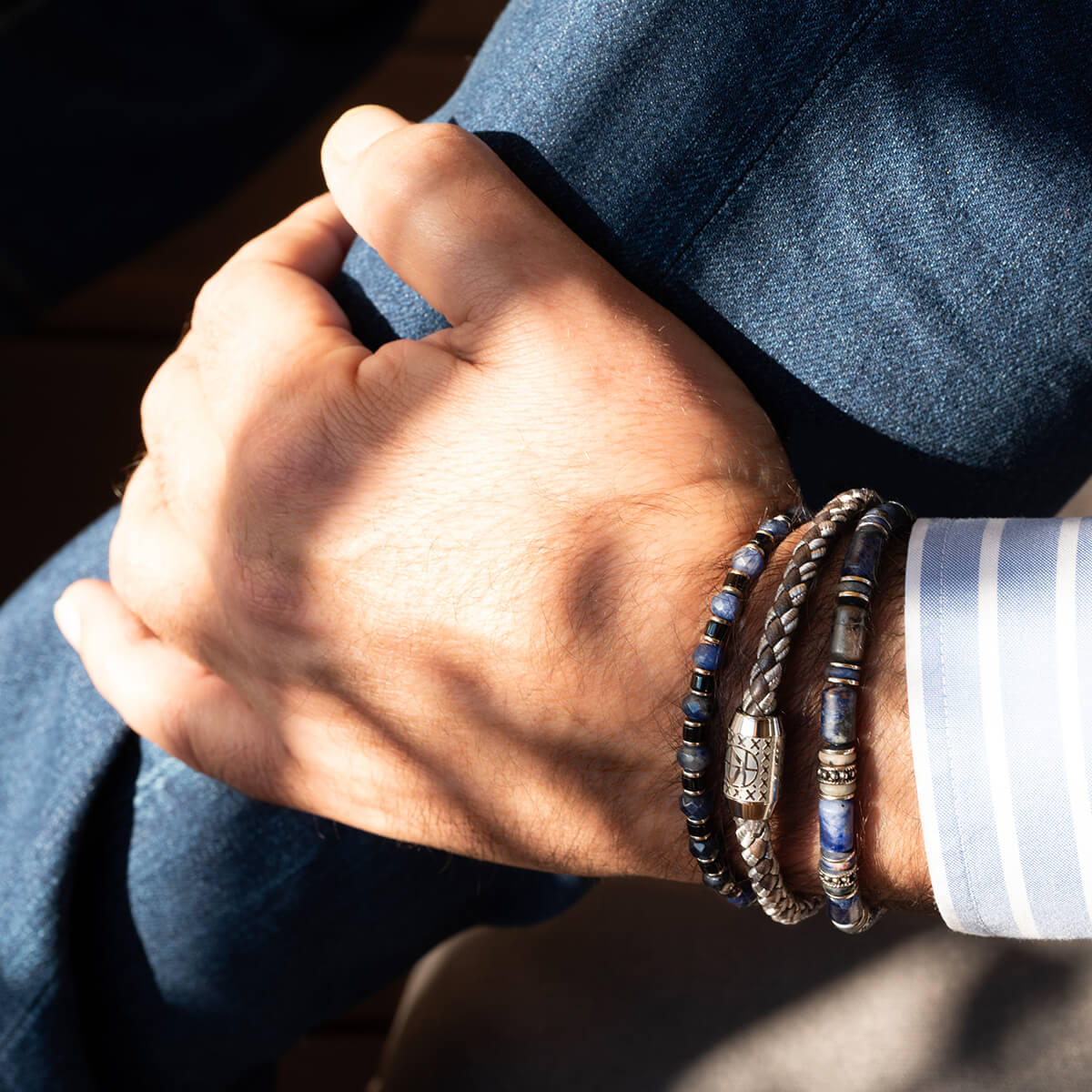 Męska Bransoleta Zeades Monte Carlo Scandola | Blue Veinstone | Vivagem