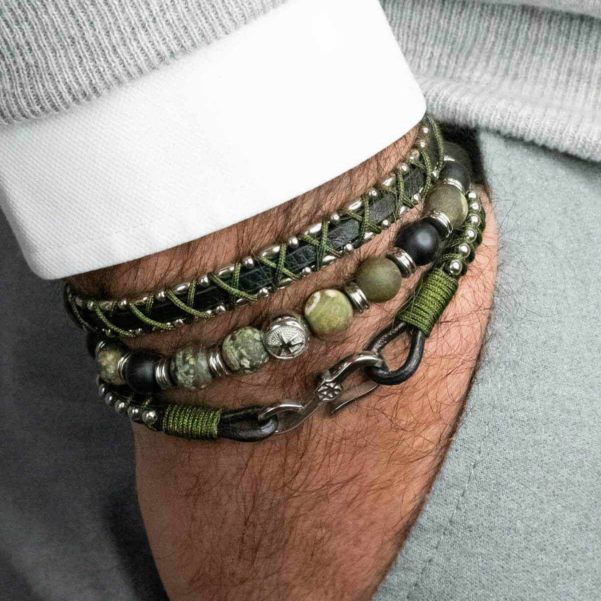 Męska Bransoleta Zeades Monte Carlo Chandelier | Jaspis Kambala i Onyks | Vivagem