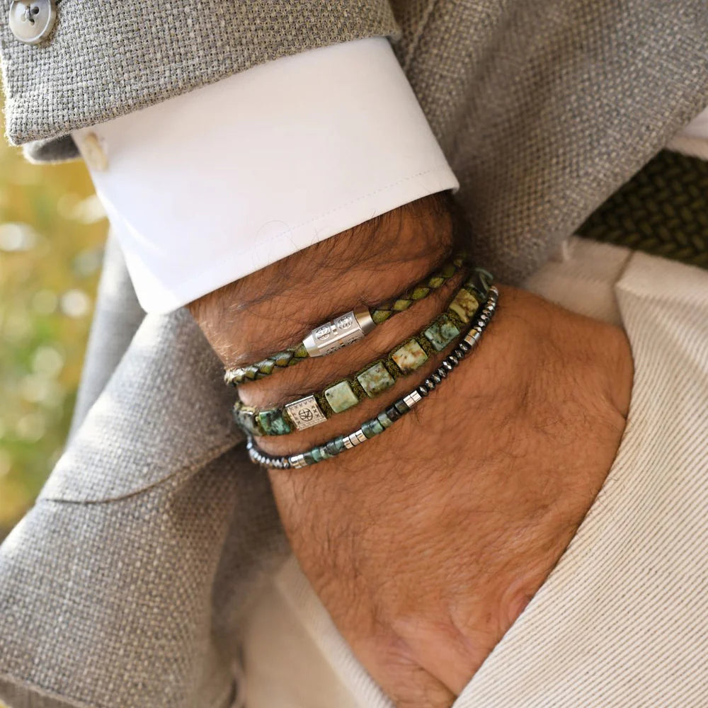 Męska Bransoleta Zeades Monte Carlo Juniperus | Turkus i Hematyt | Vivagem