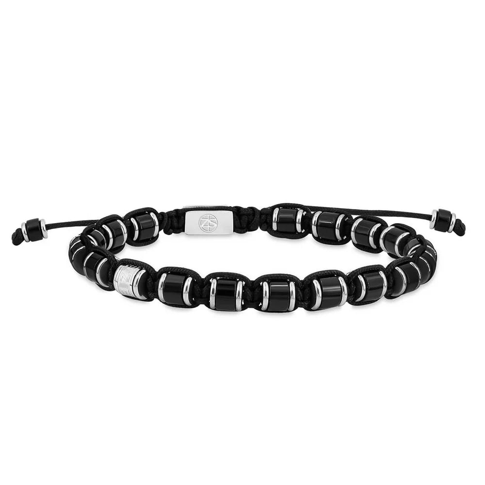 Męska Bransoleta Zeades Monte Carlo Troxy | Czarny Agat | Vivagem